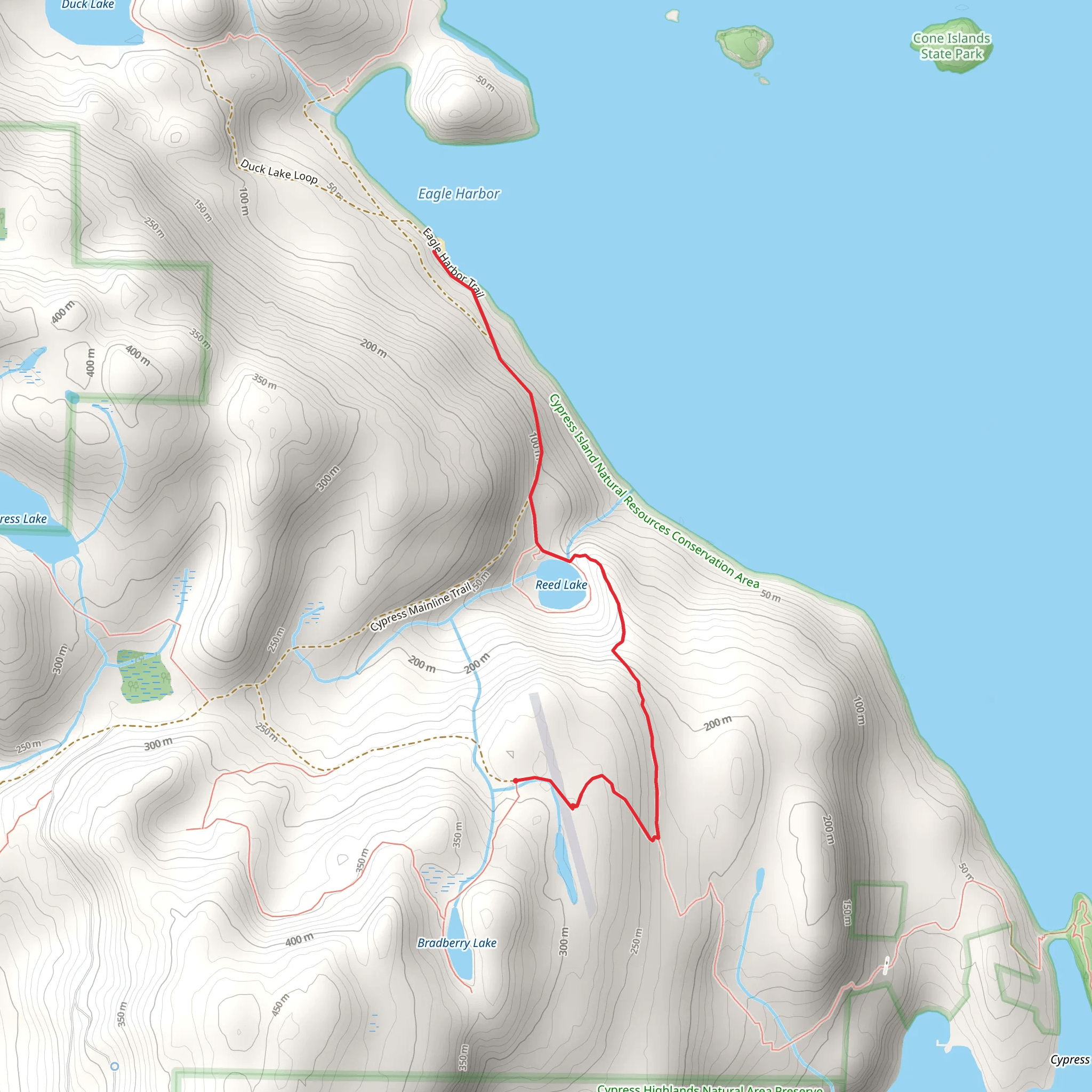 Old Airfield Trail and Cypress Mainline Trail mobile static map