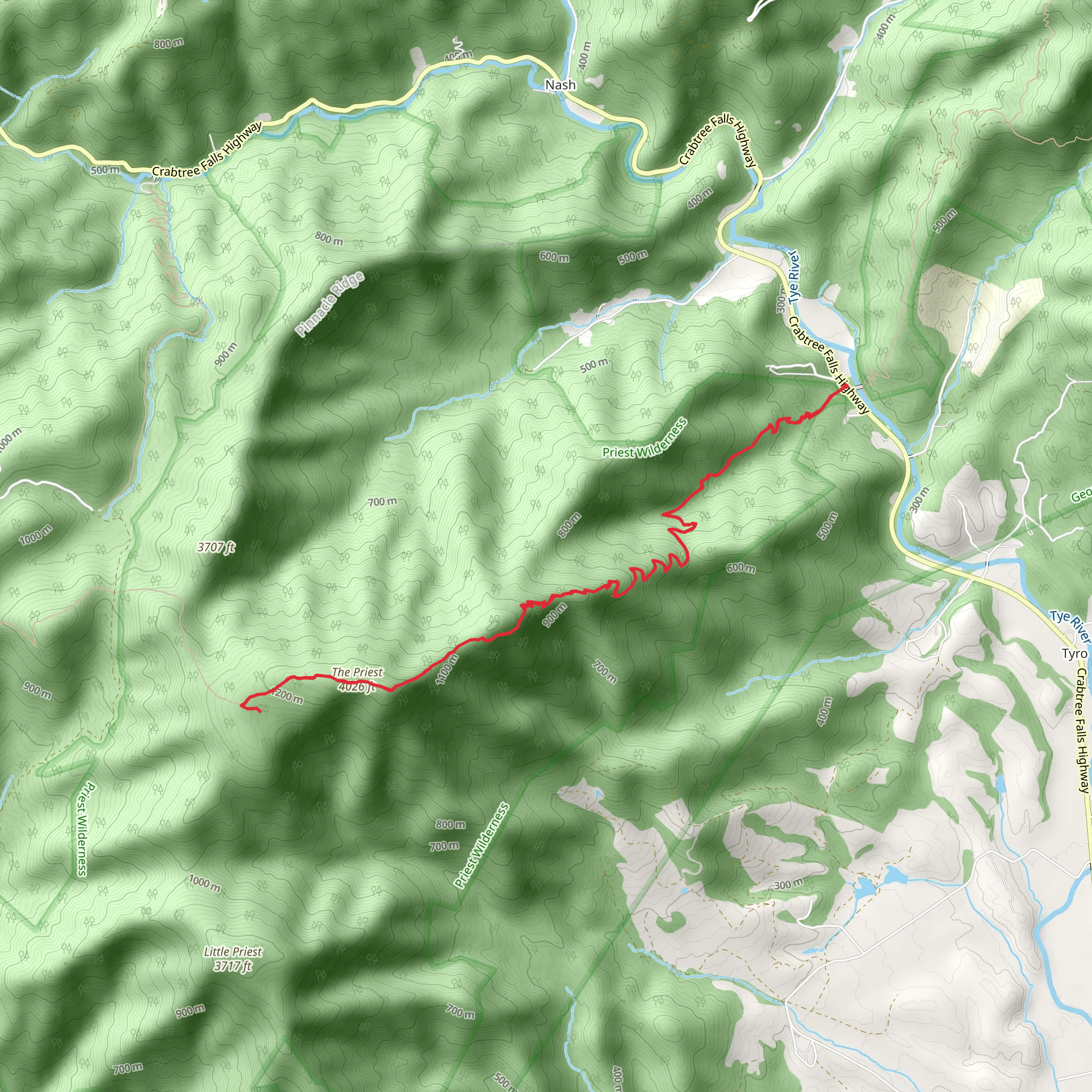 The Priest via Appalachian Trail - Crabtree Falls Highway mobile static map