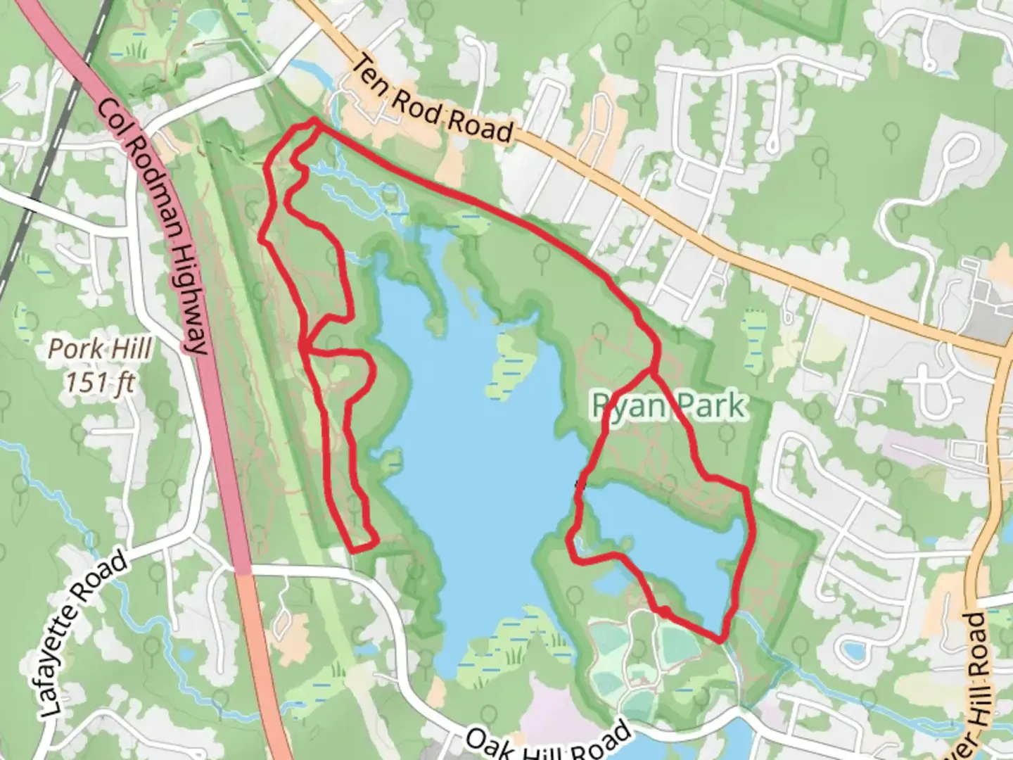 An image depicting the trail Belleville Pond Loop and its surrounding area.
