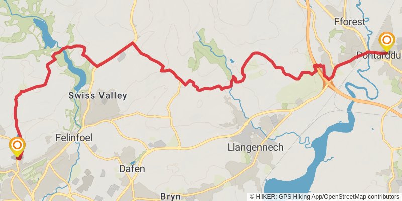 St Illtyd's Walk stage 2 Map
