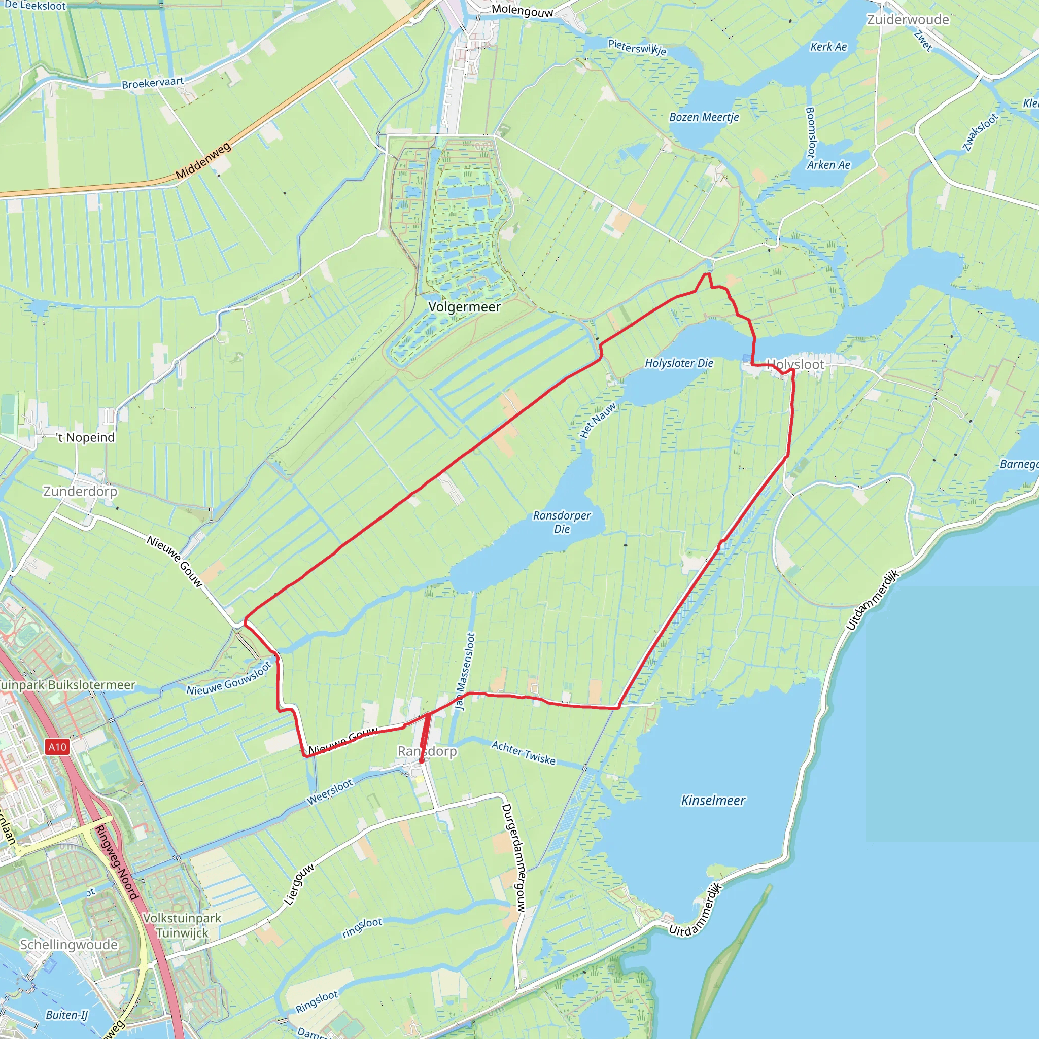 Holysloter Die via Poppendammergouw mobile static map