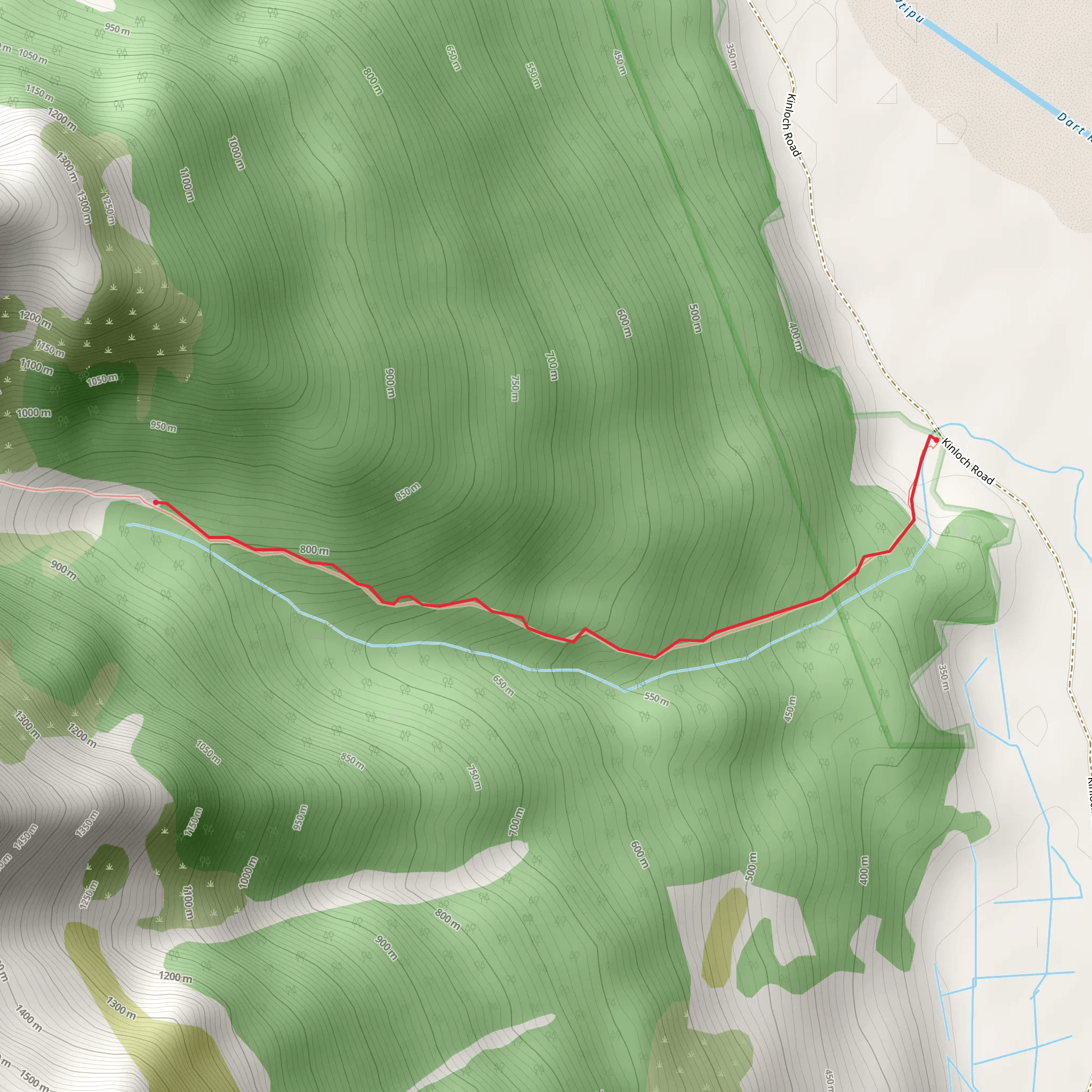 Glacier Burn Track mobile static map