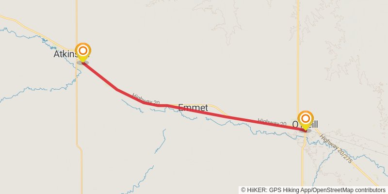 Cowboy Trail stage 6 Map