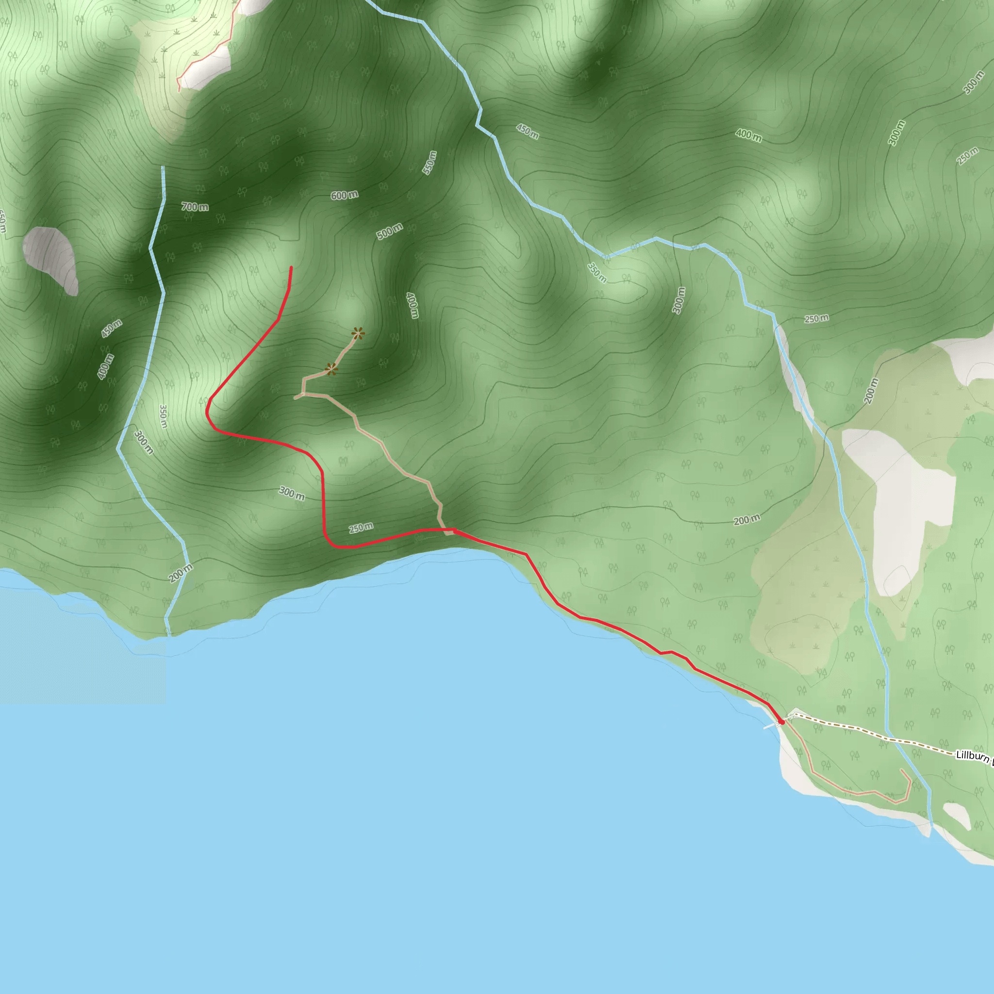 Lake Hauroko Lookout Track mobile static map