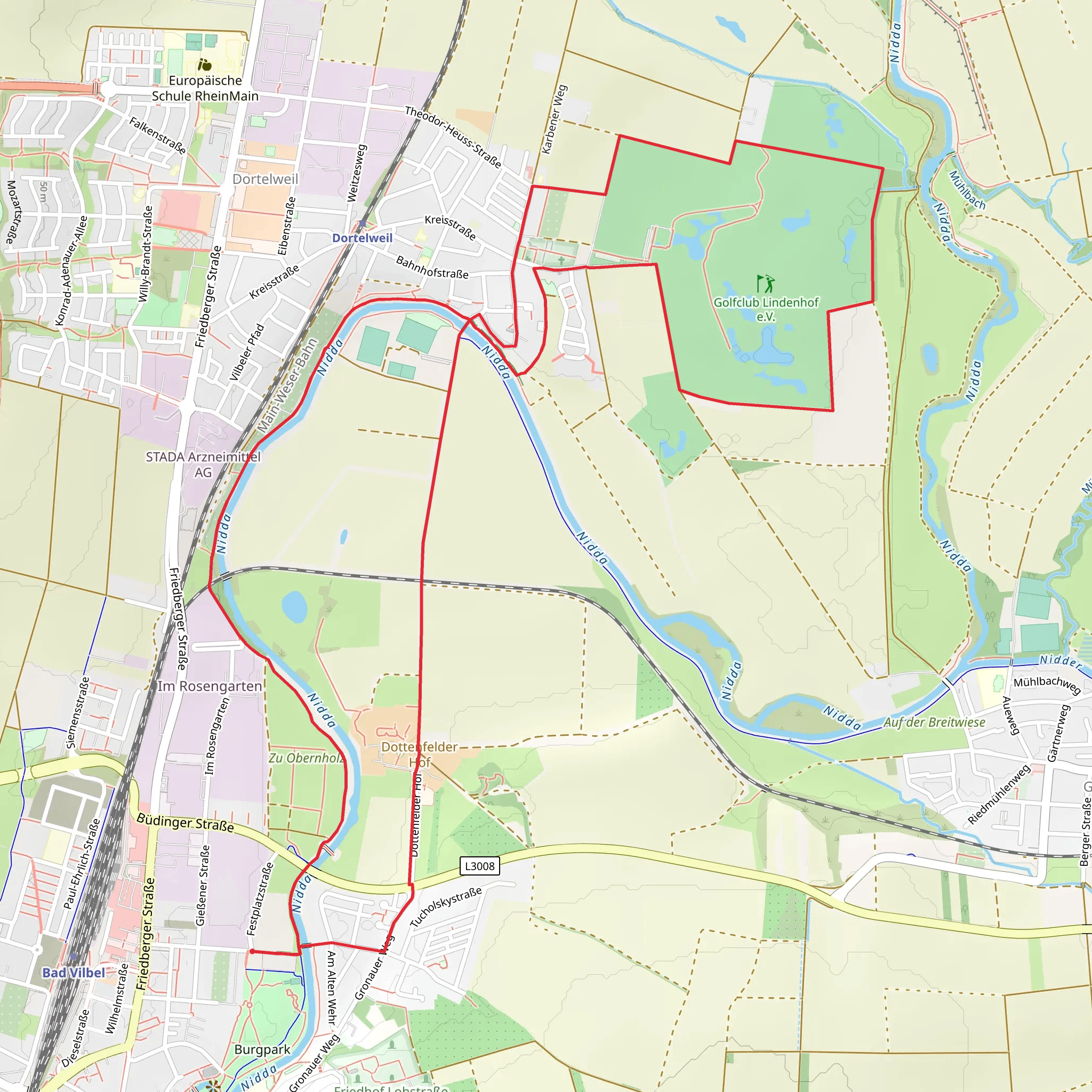 Nidda via Wanderweg 4 mobile static map