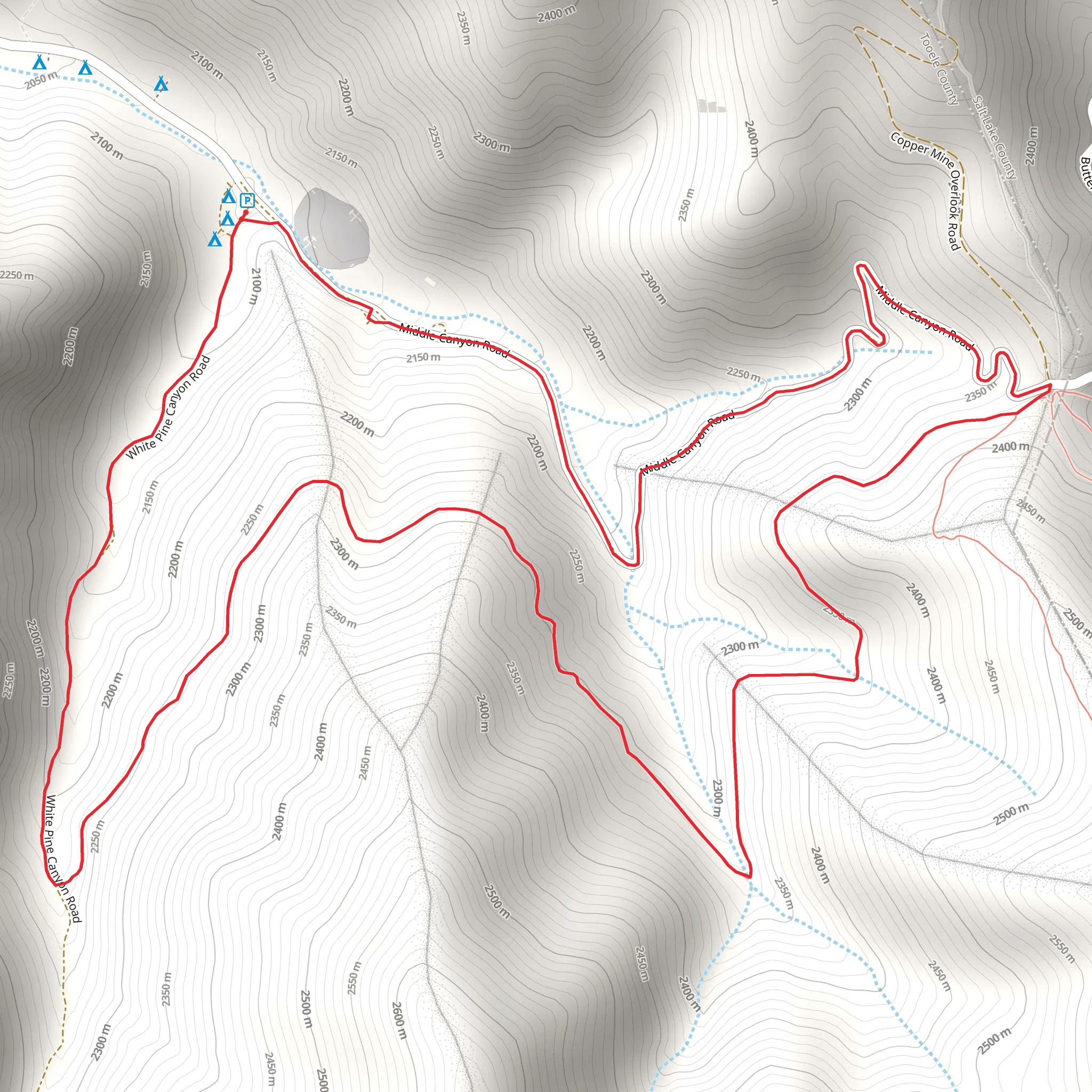 White Pine Canyon Road Loop mobile static map
