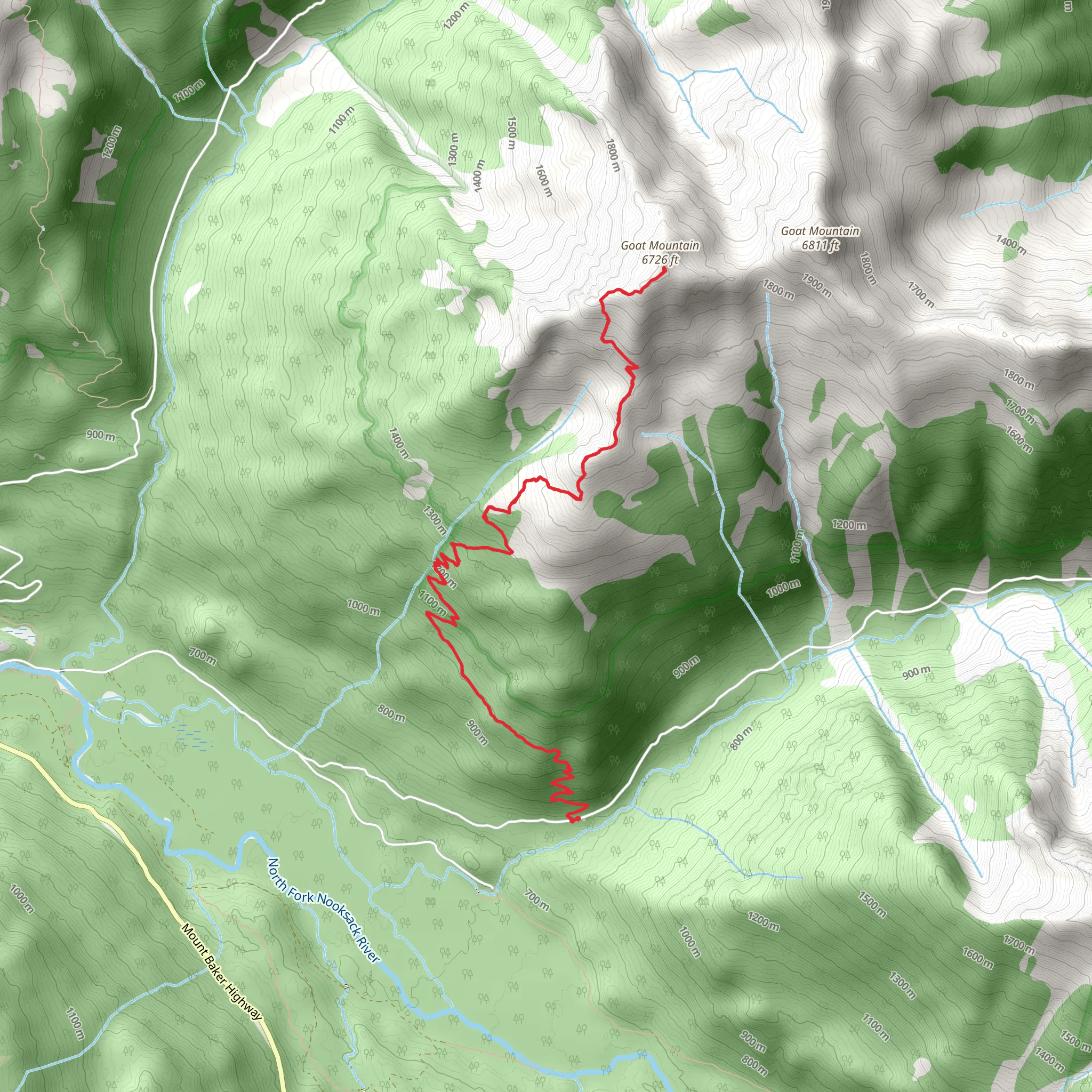 Goat Mountain West Trail mobile static map