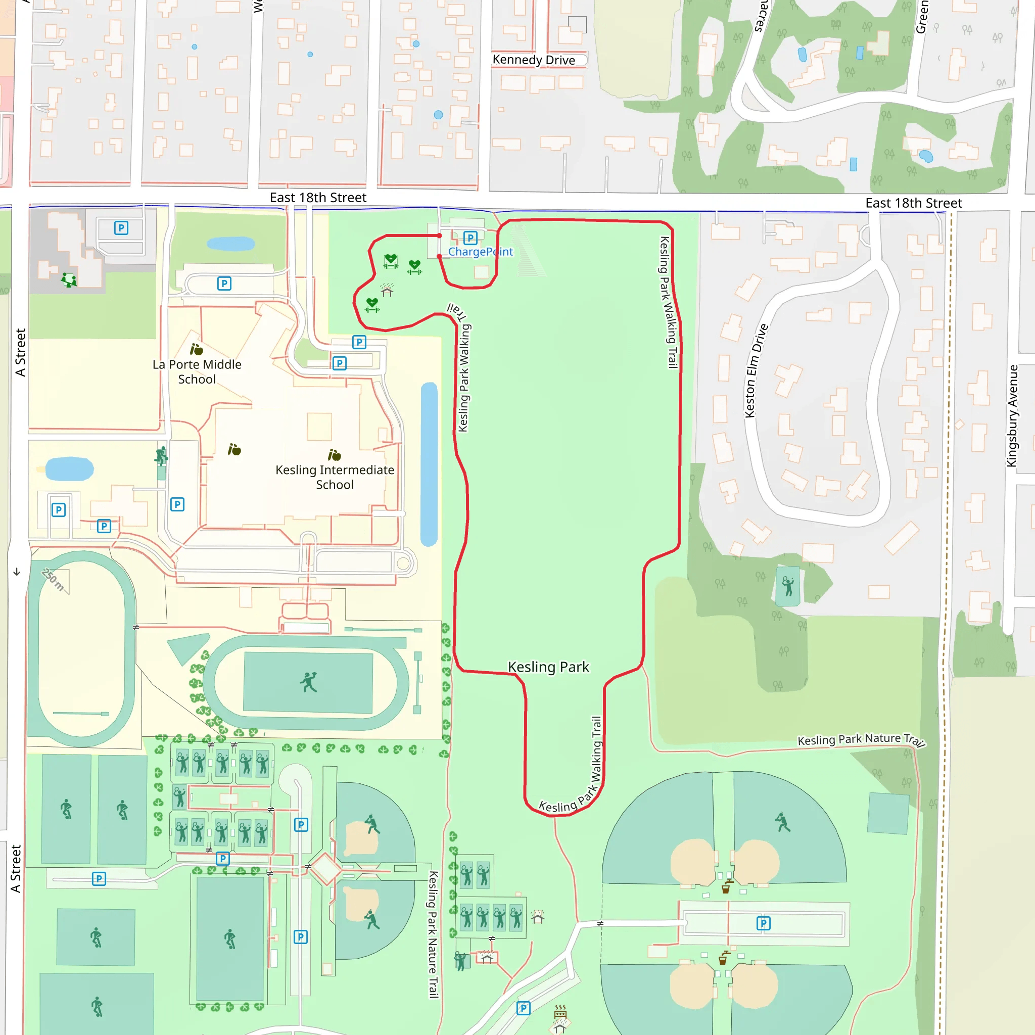Kesling Park Walking Loop Trail mobile static map