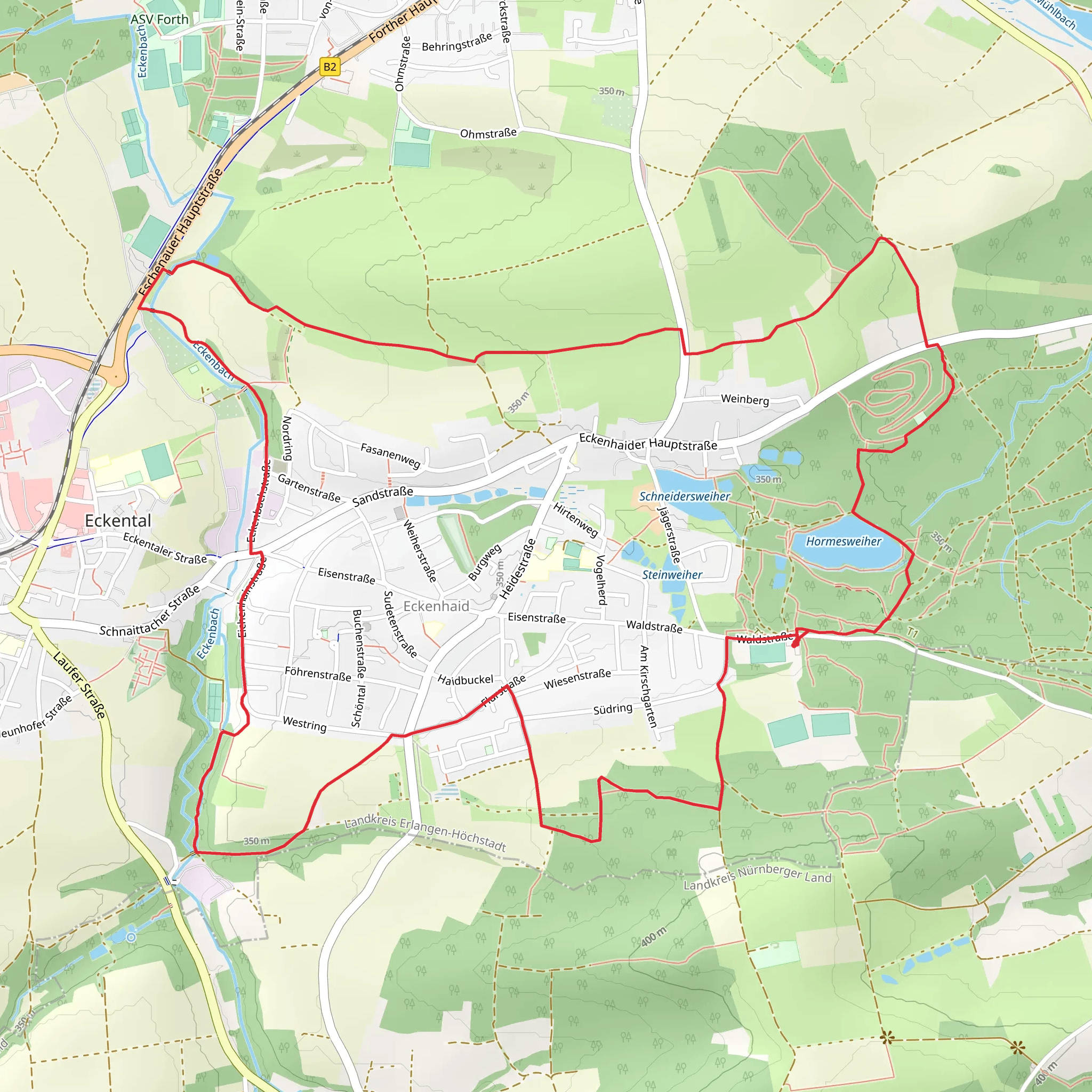 Hormesweiher via Rundweg um Eckenhaid mobile static map