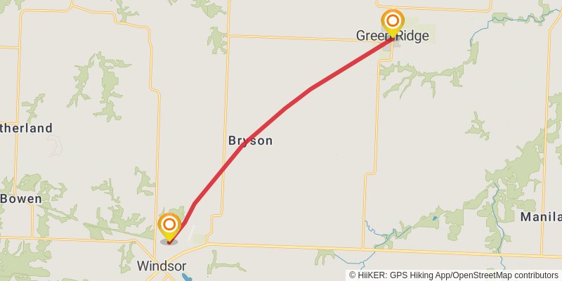 American Discovery Trail - Missouri stage 18 Map