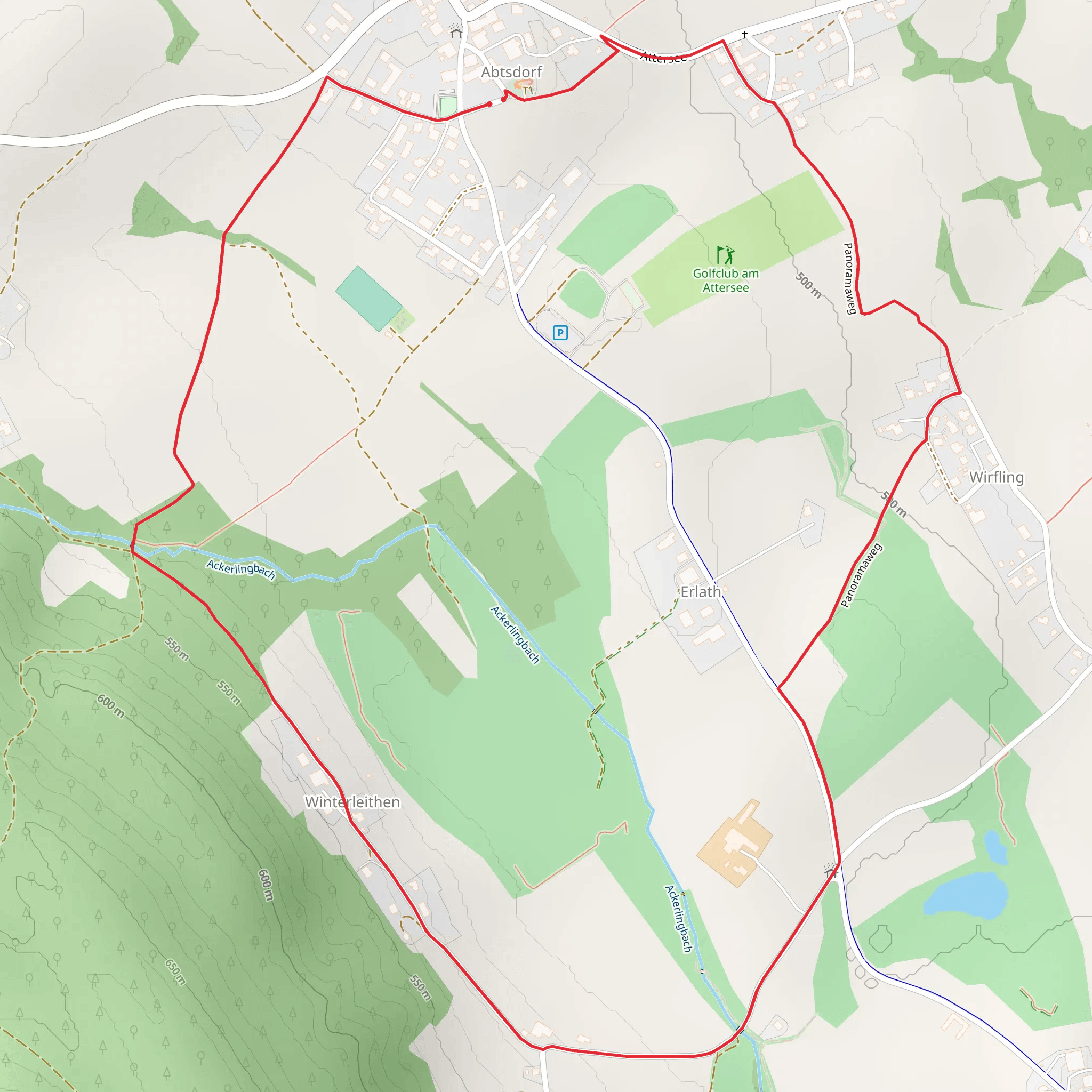 Attersee Village Panorama Trail mobile static map