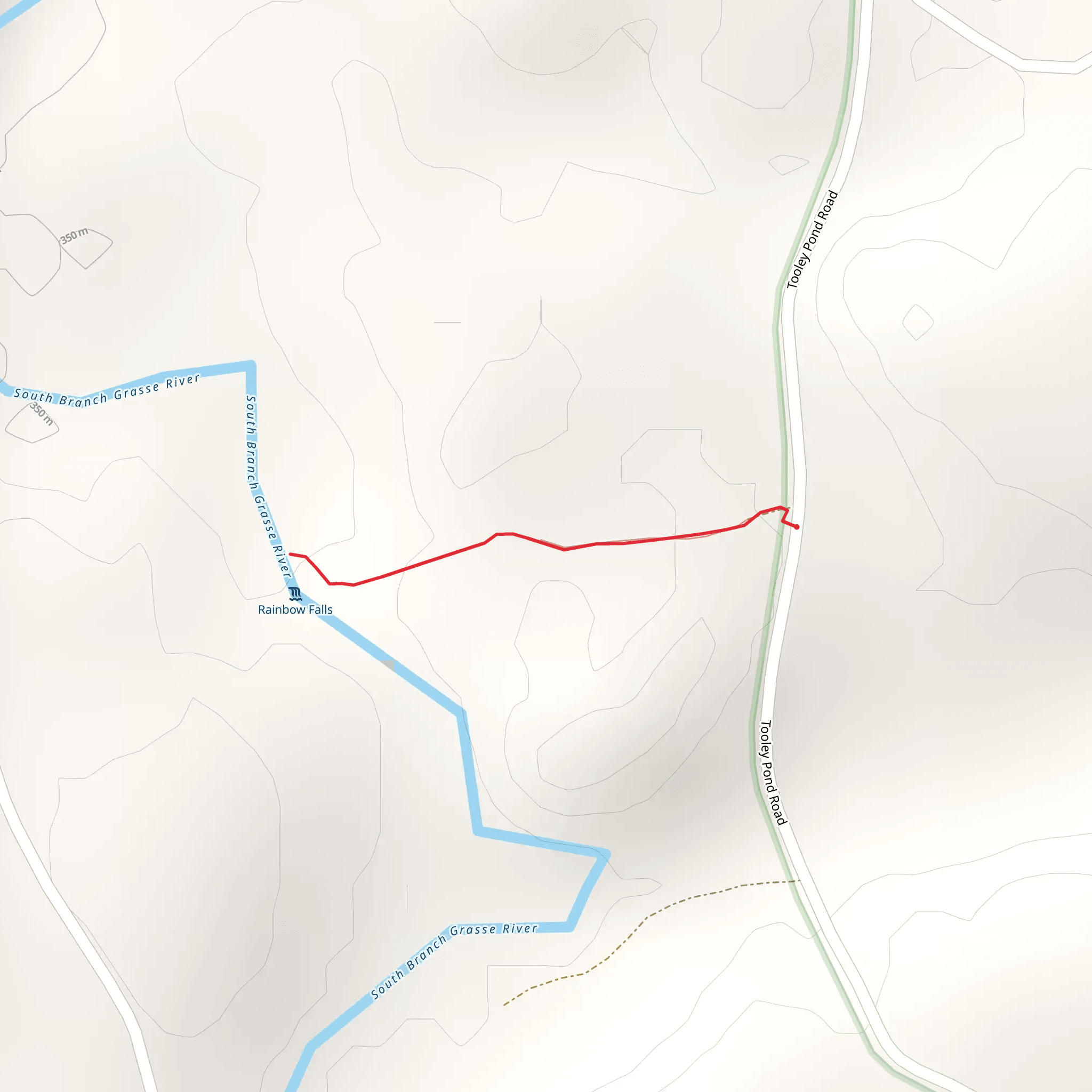 Grasse River Trail from Tooley Pond Road mobile static map