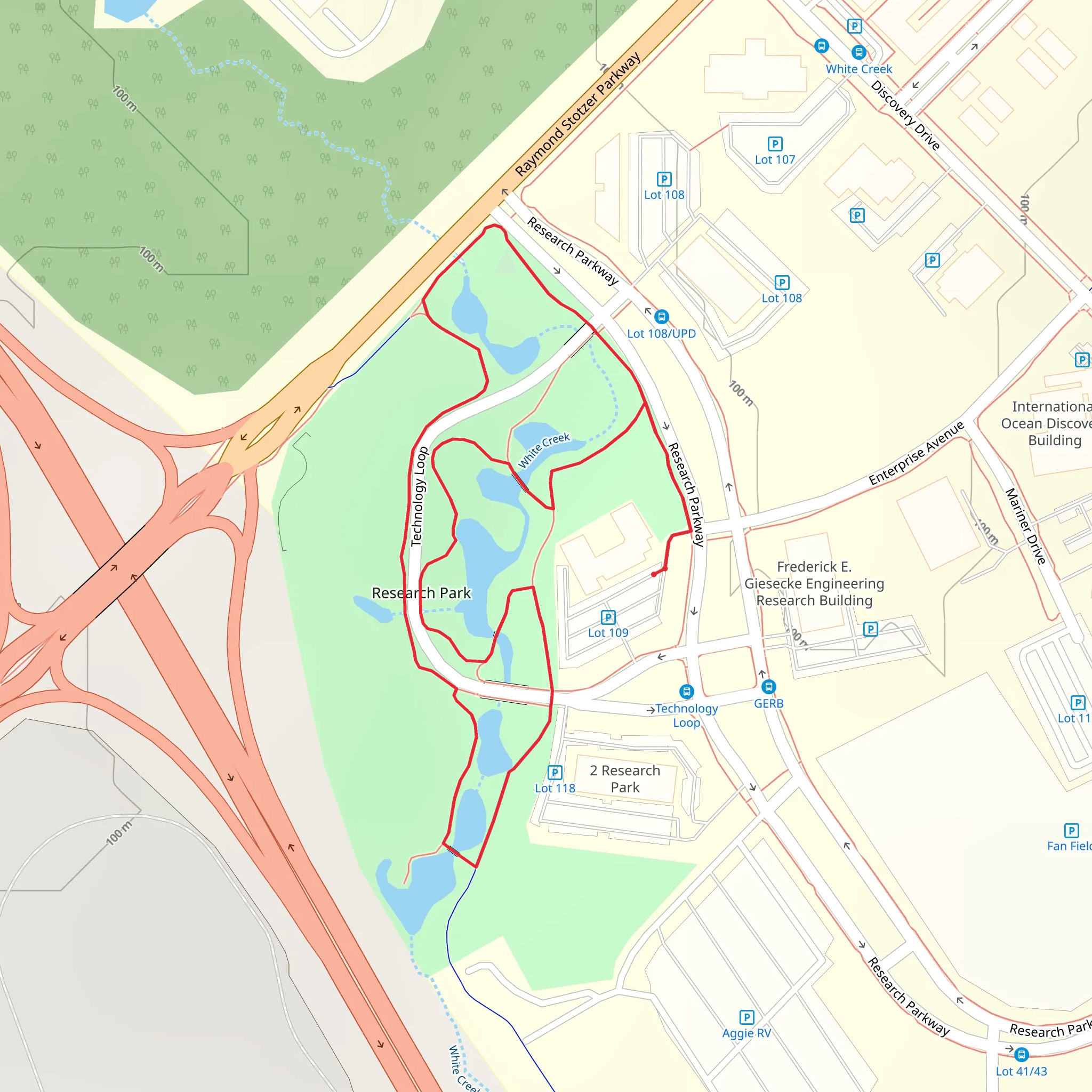 Research Park Loop mobile static map