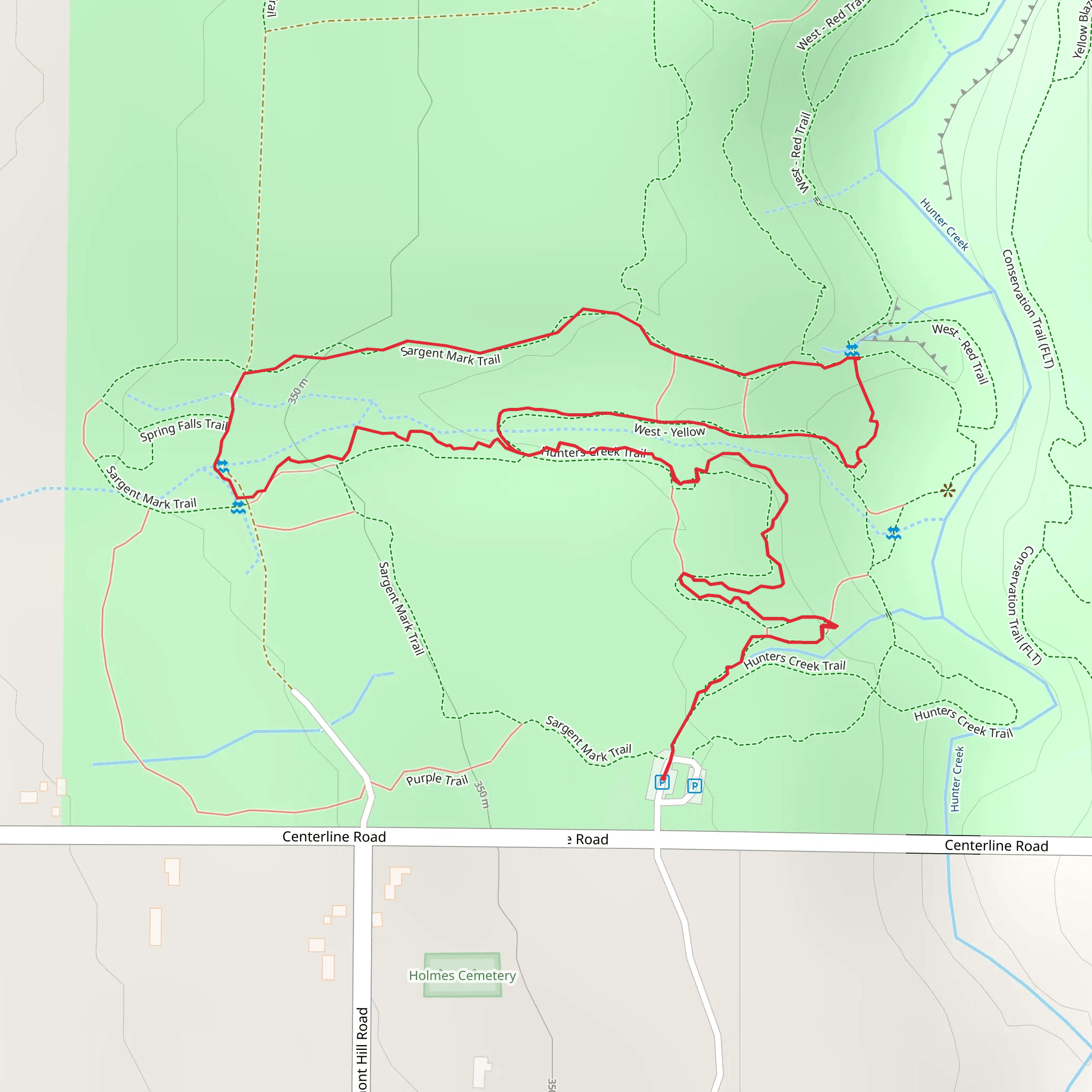 Spring Falls - Pink Loop Trail mobile static map