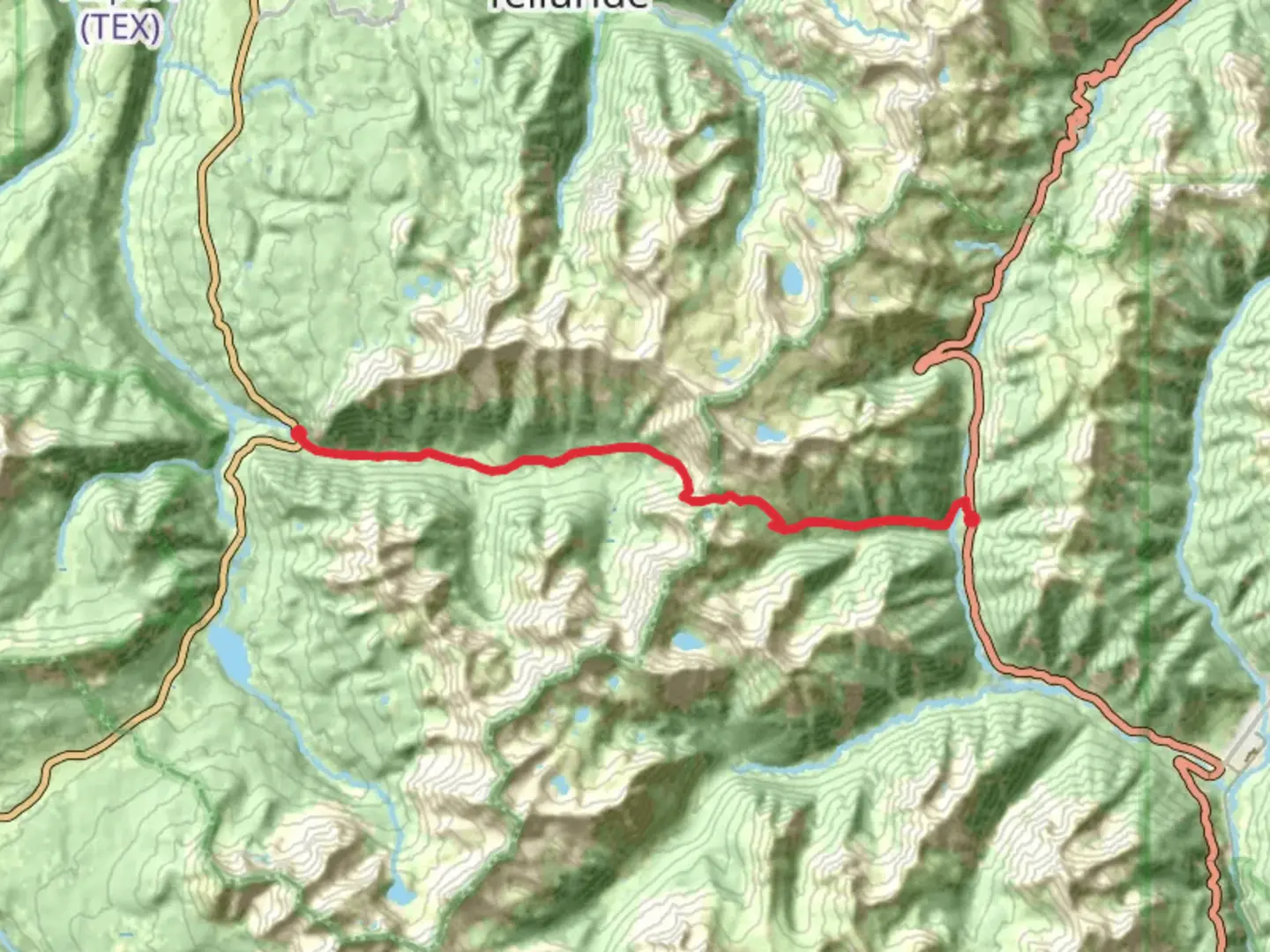 An image depicting the trail Ophir Pass Road Trail and its surrounding area.