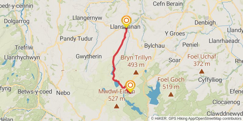 Clwydian Way stage 8 Map