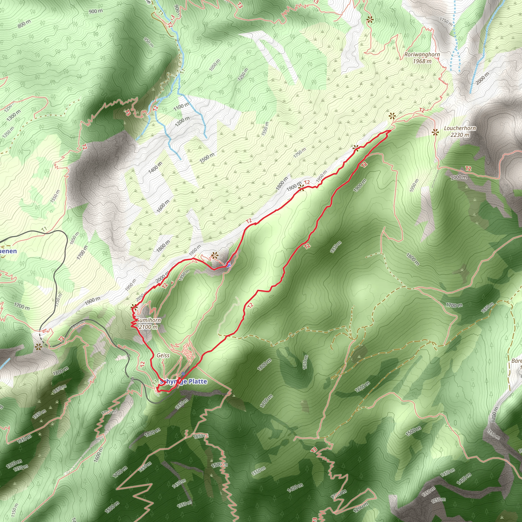Schynige-Platte-Rundweg - Top Sicht auf das Dreigestirn mobile static map