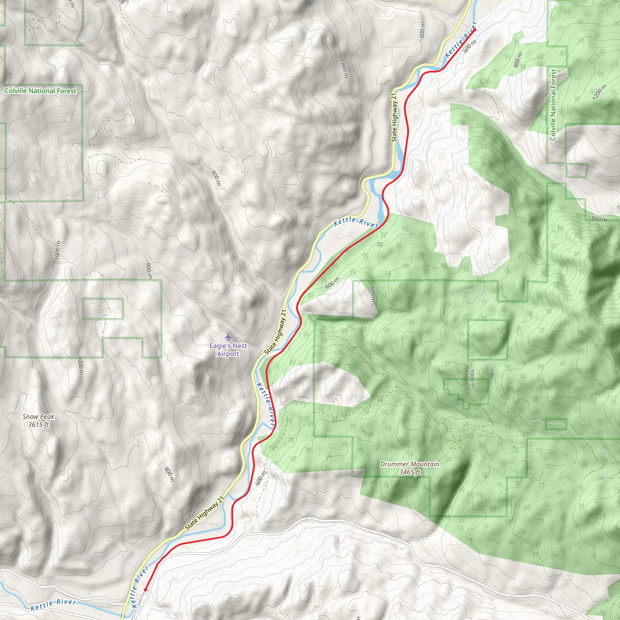 Ferry County Rail Trail - Curlew mobile static map