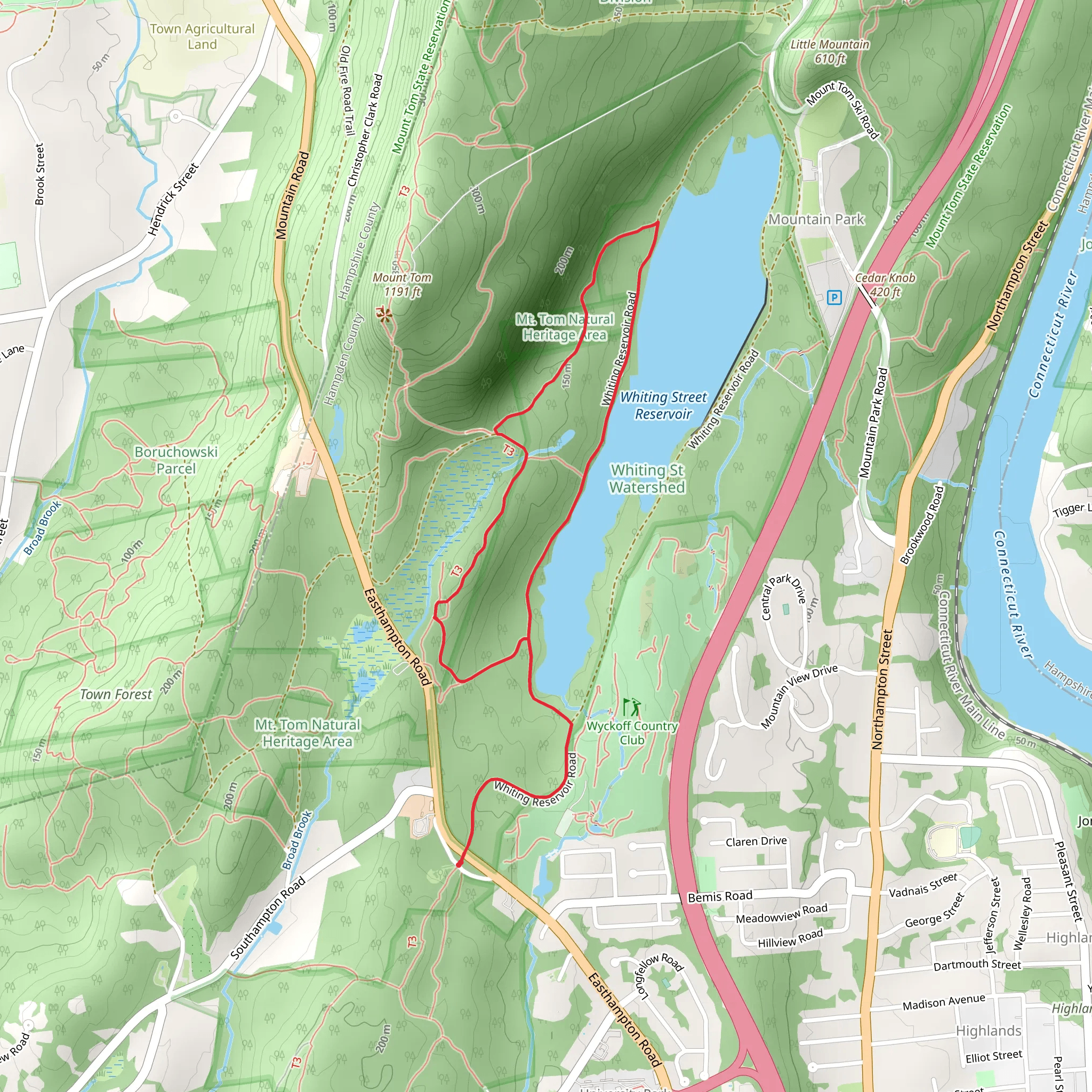 Whiting Street Reservoir Loop Trail mobile static map