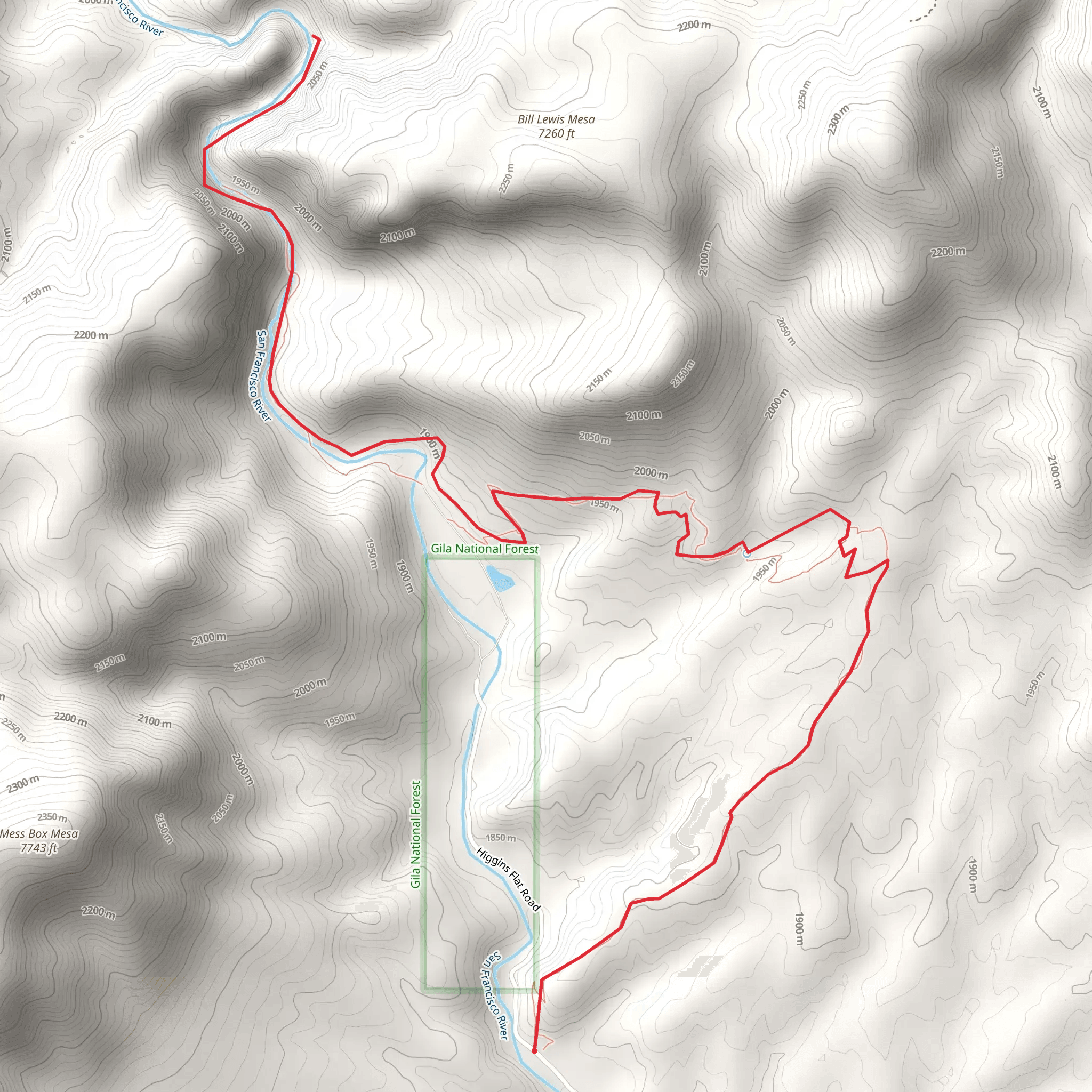 Frisco Box Trail mobile static map