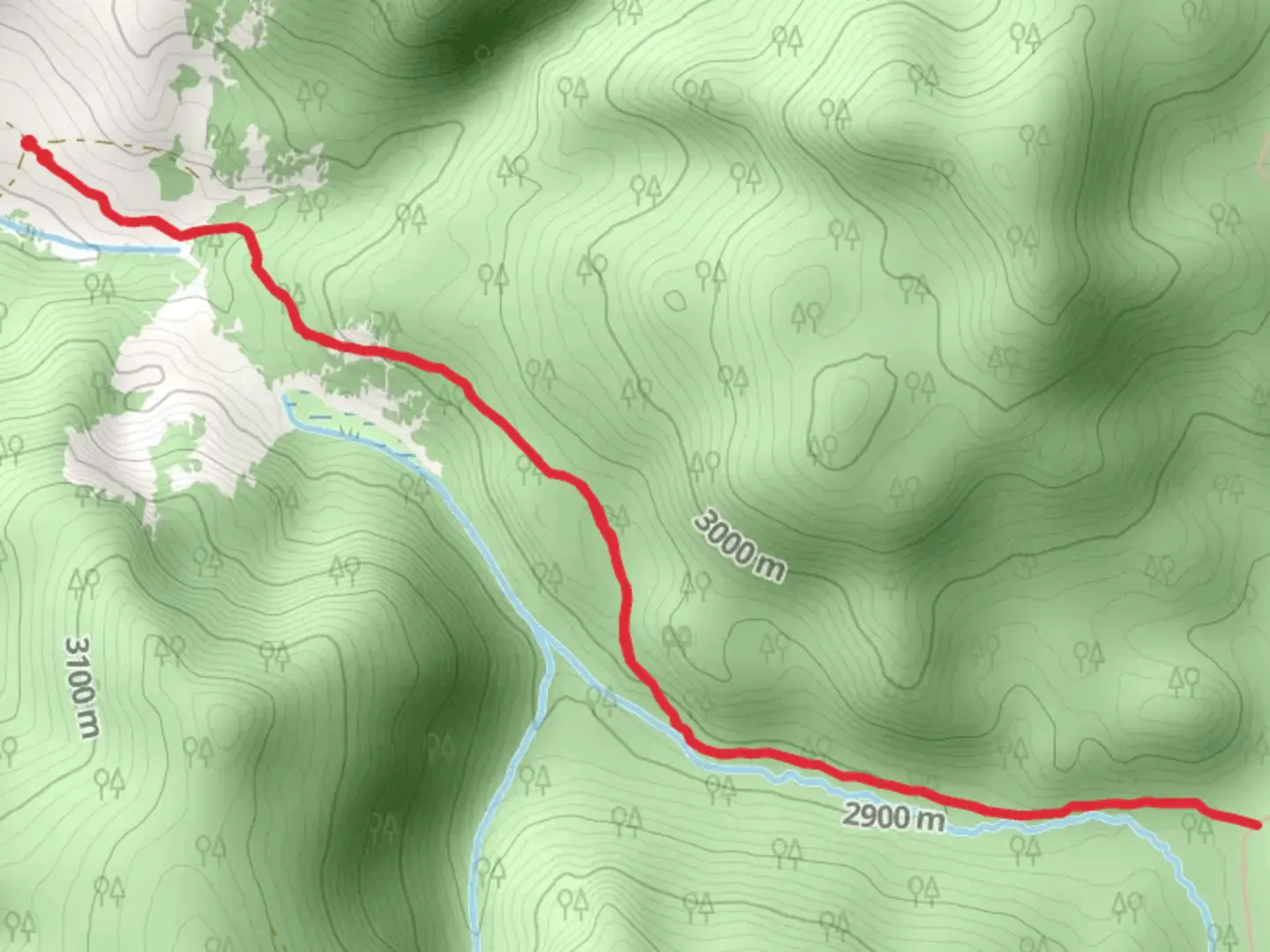 An image depicting the trail Middle Razor Creek Trail and its surrounding area.