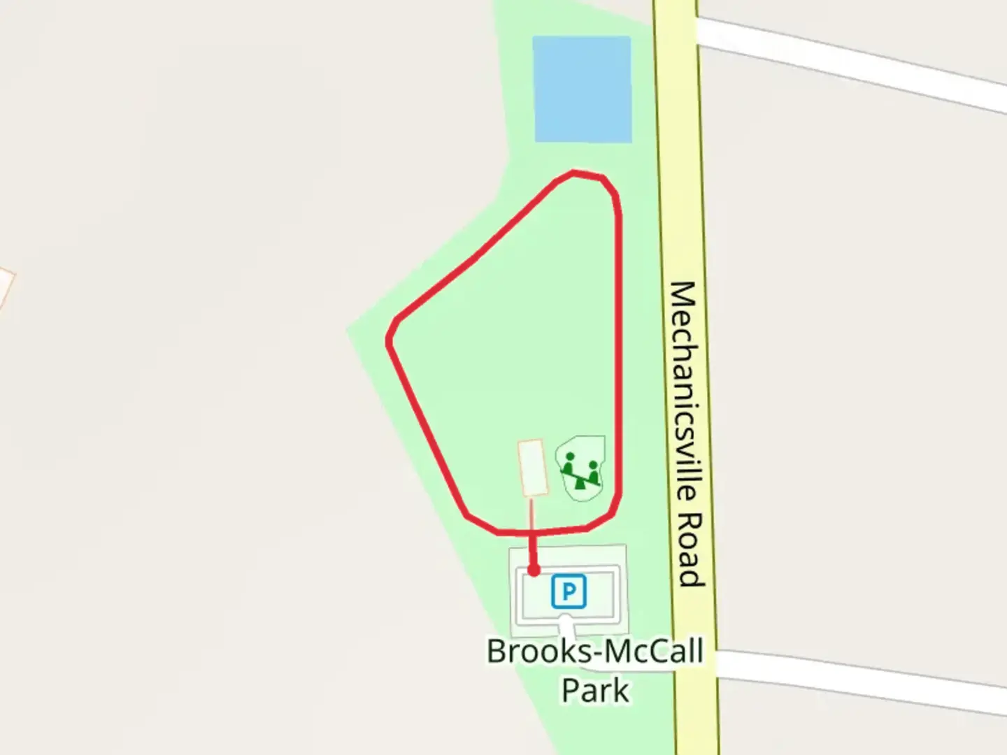 An image depicting the trail Brooks-McCall Park Loop and its surrounding area.