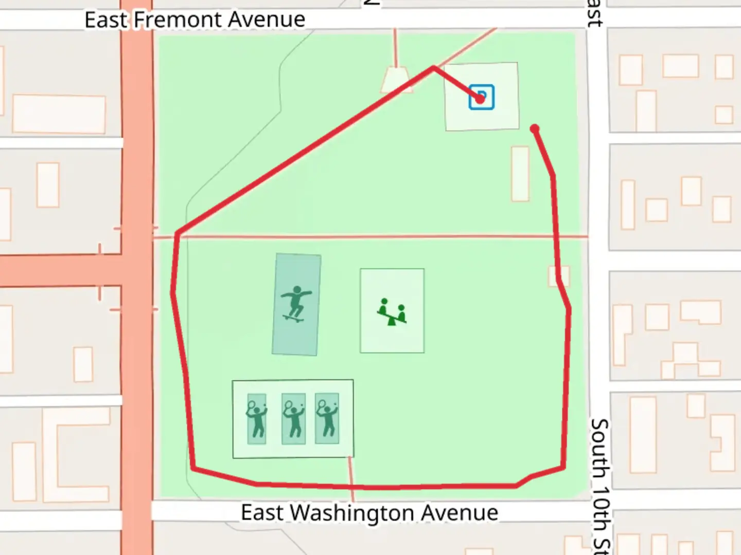 An image depicting the trail Riverton City Park Loop and its surrounding area.