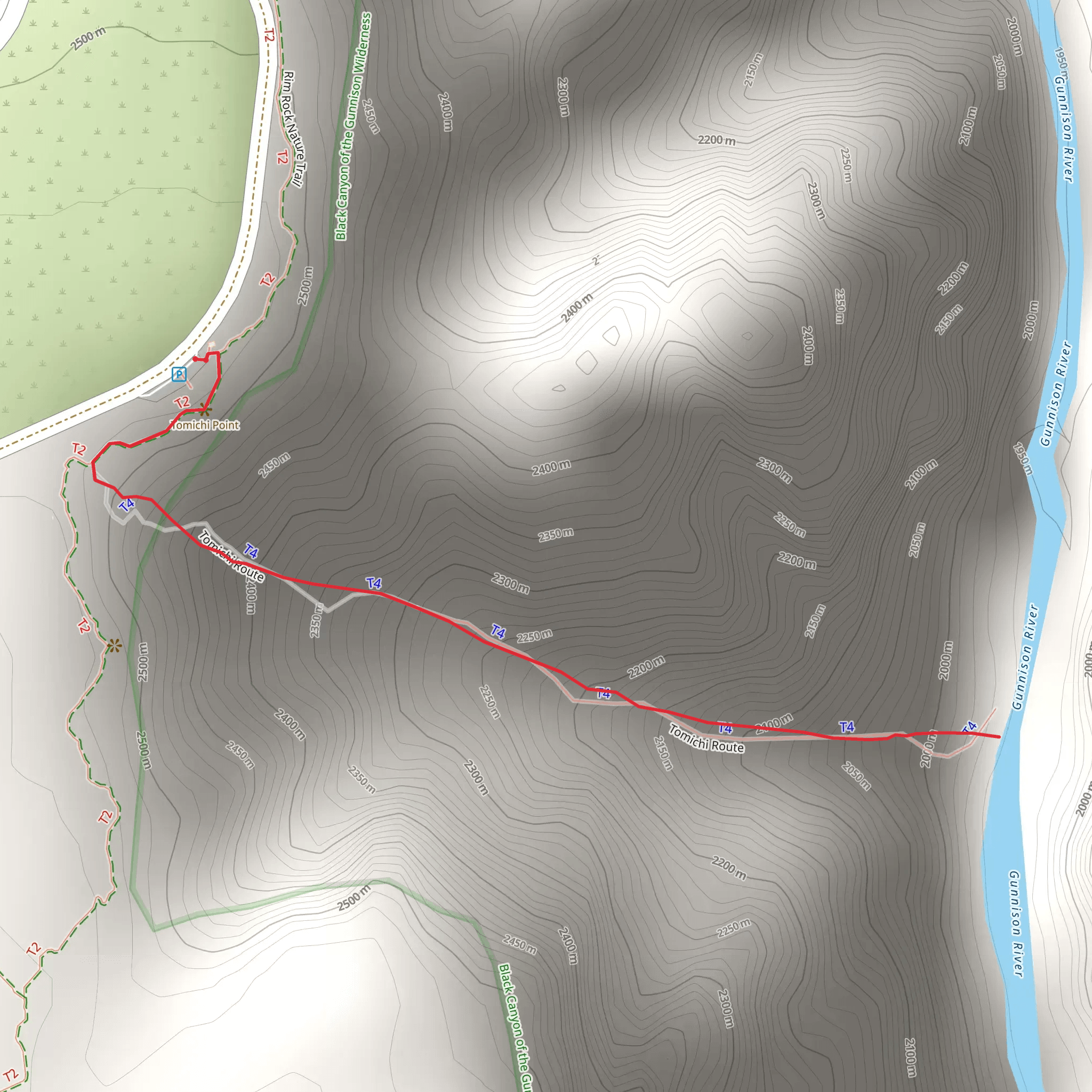 Tomichi Trail mobile static map