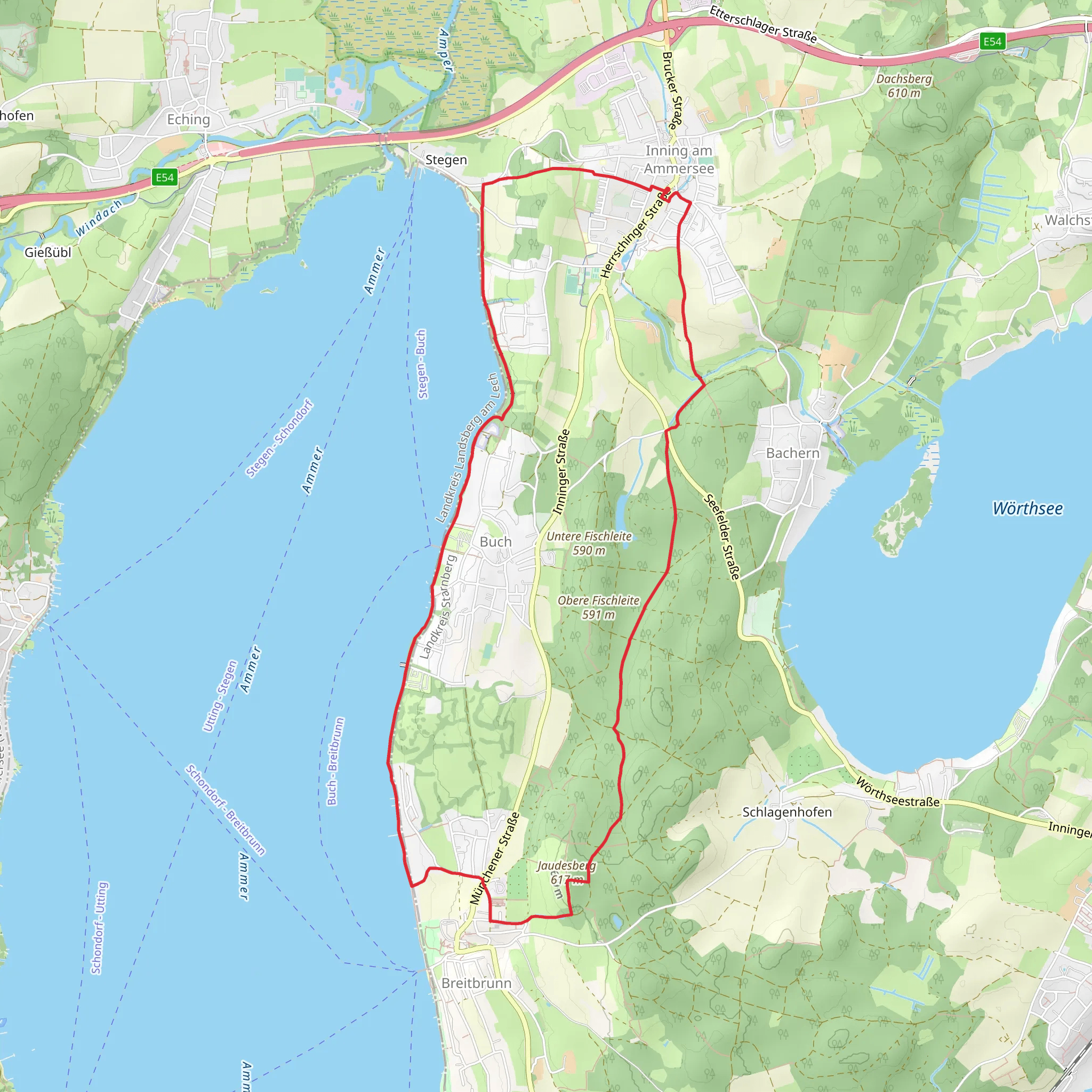 Jaudesberg via Muenchner Jakobsweg mobile static map