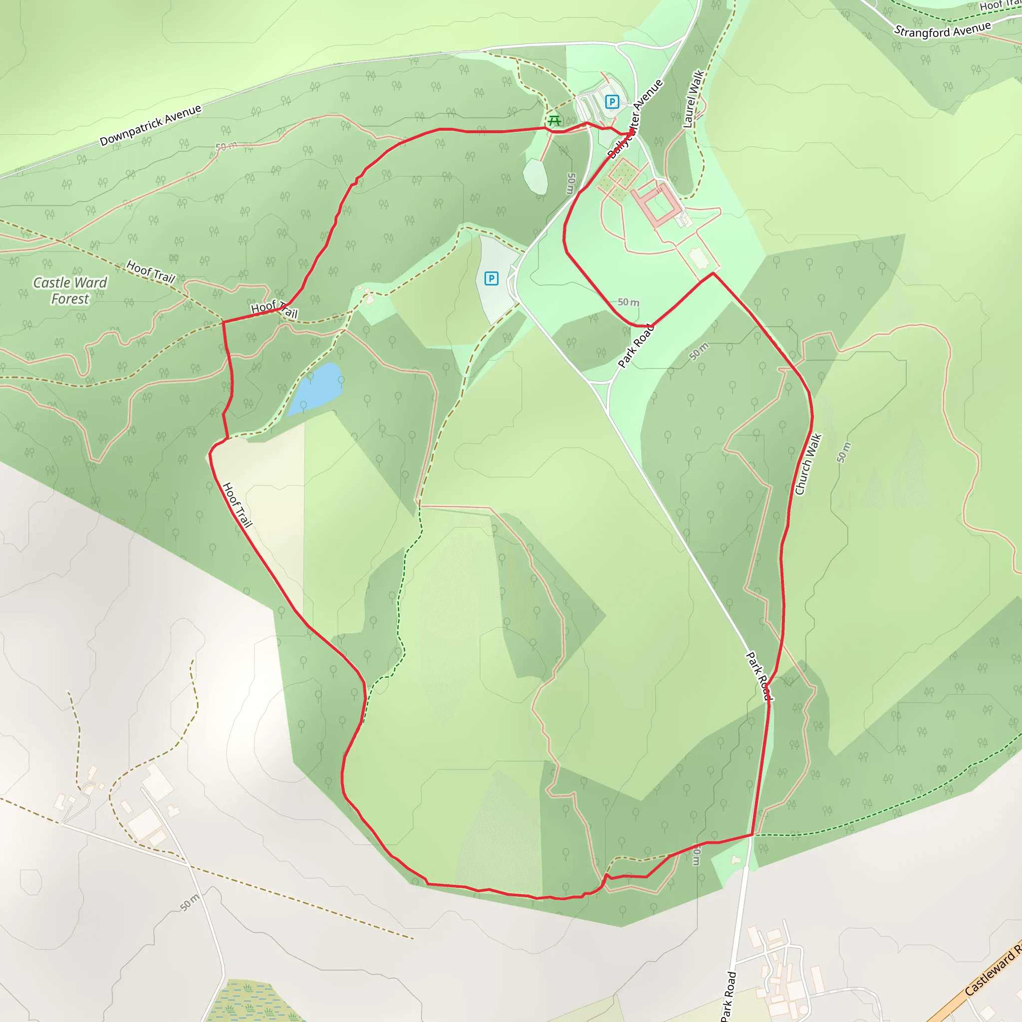 Castle Ward Shore Trail mobile static map