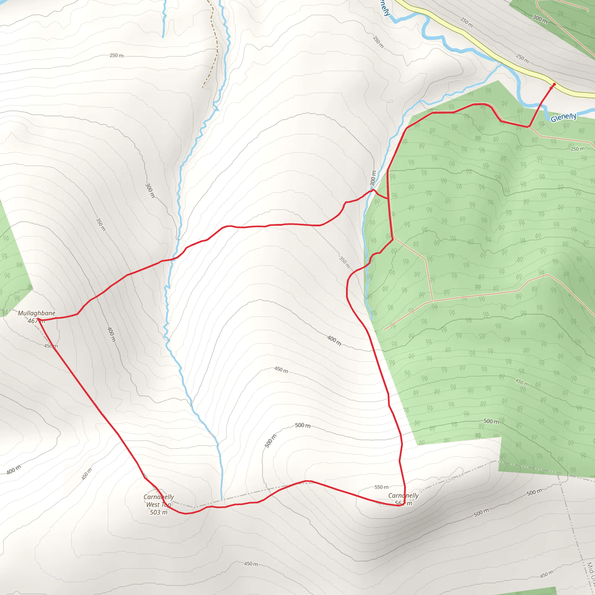 Carnanelly to Mullaghbane mobile static map