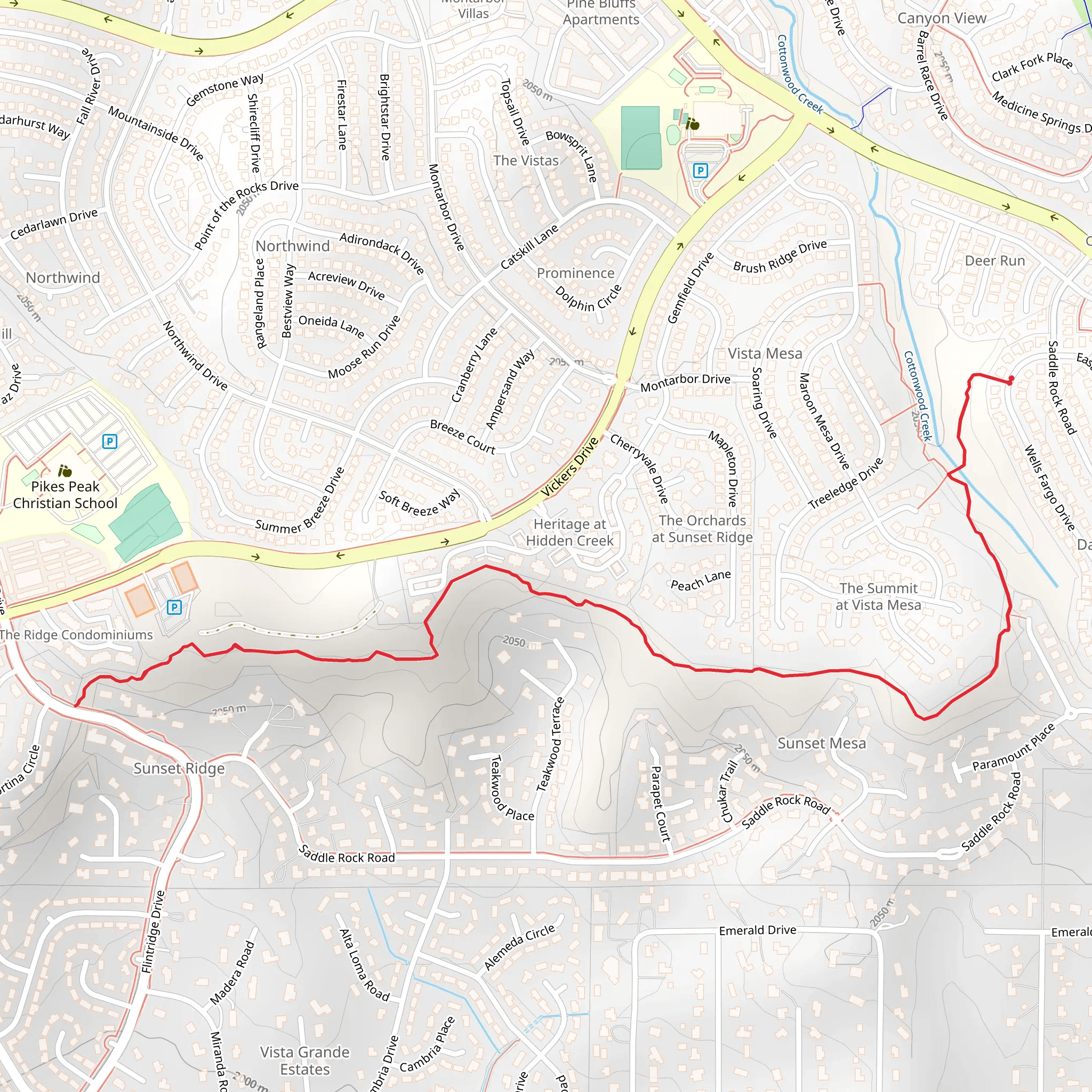 Sunset Mesa Open Space mobile static map