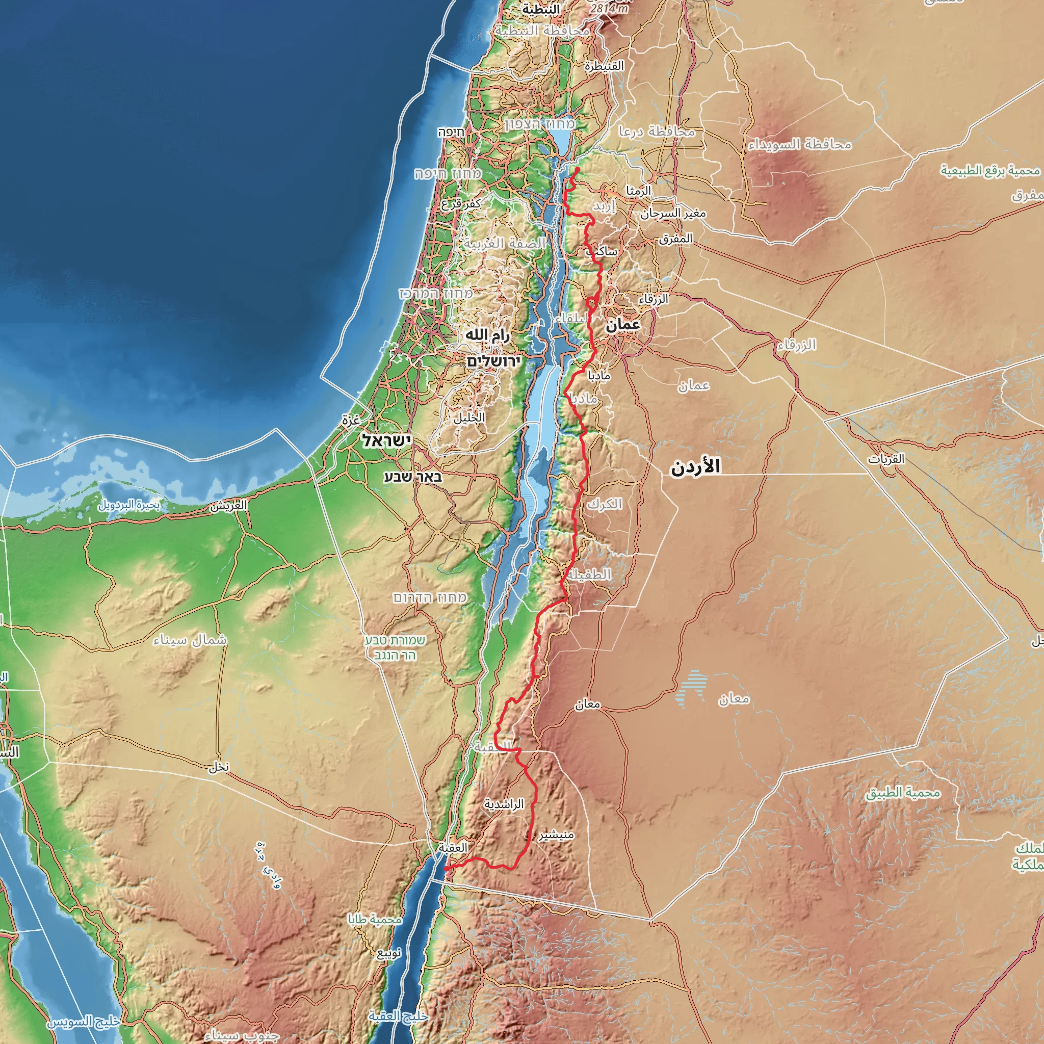 Jordan Trail mobile static map