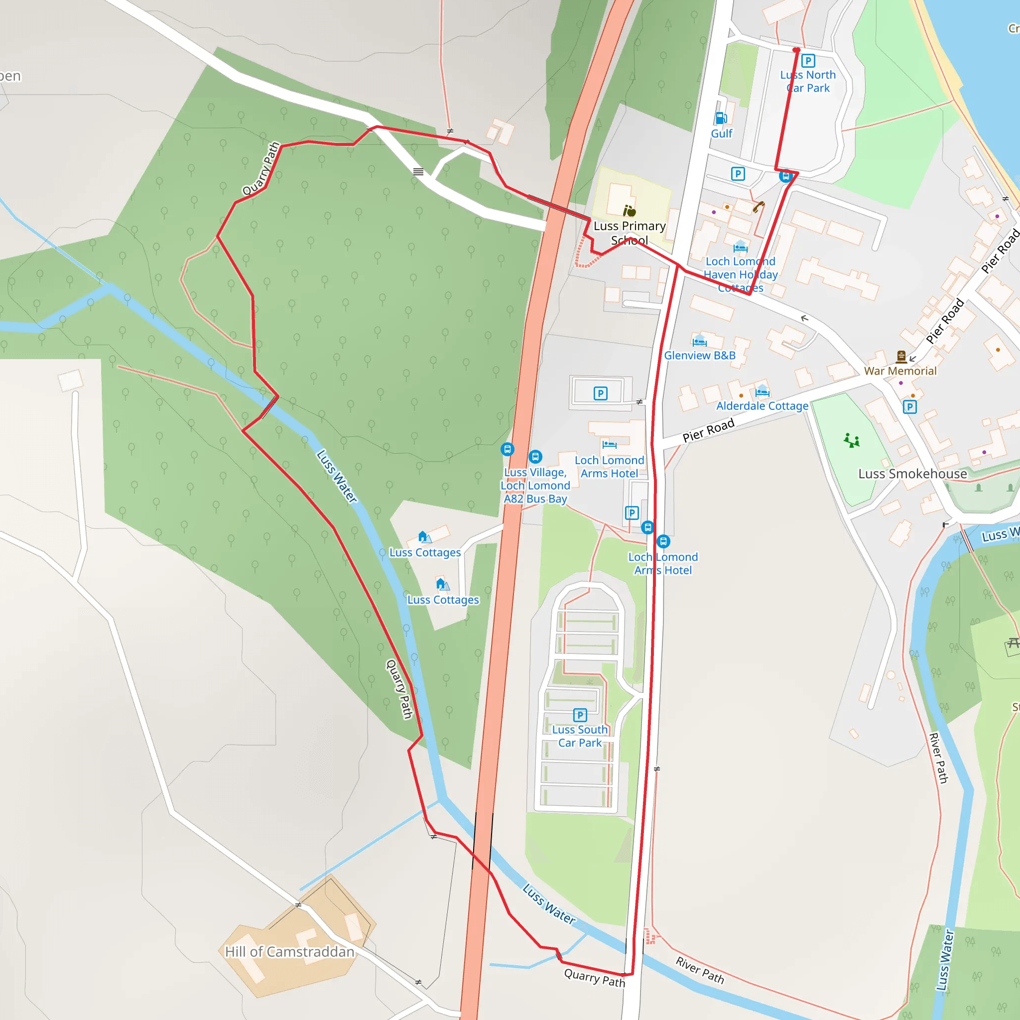 Luss Village - Slate Quarry Path mobile static map