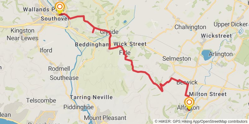 Southampton to Sandwich Walk stage 10 Map