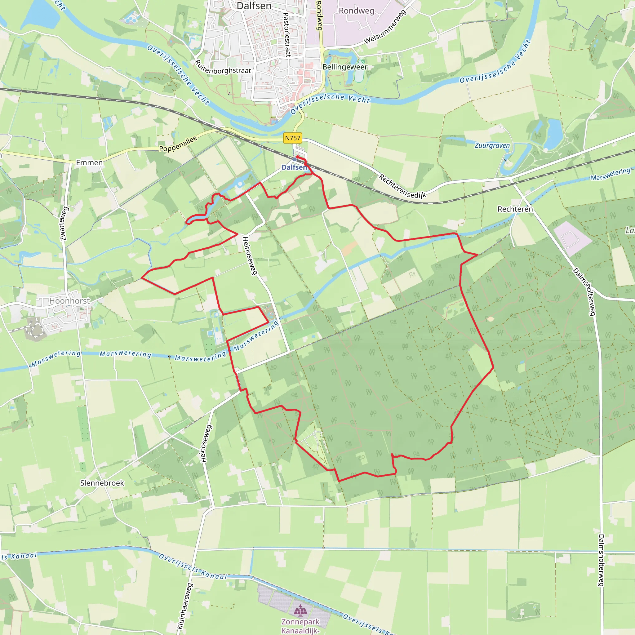 Rechterense Veld, Starnbosch, Sterrenbosch and Kasteel Den Berg Loop mobile static map