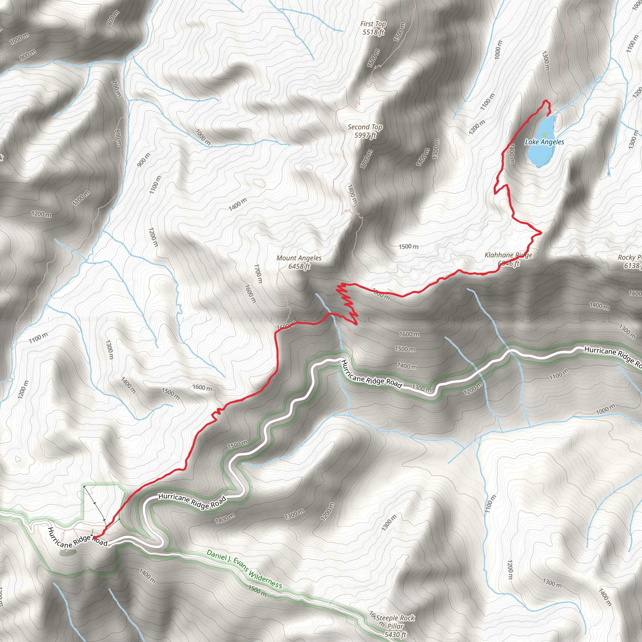 Lake Angeles via Klahhane Ridge Trail mobile static map