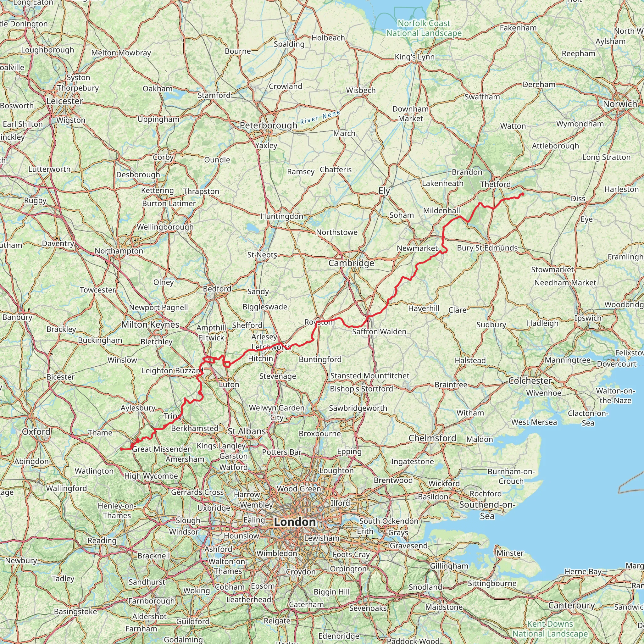 Icknield Way Trail mobile static map