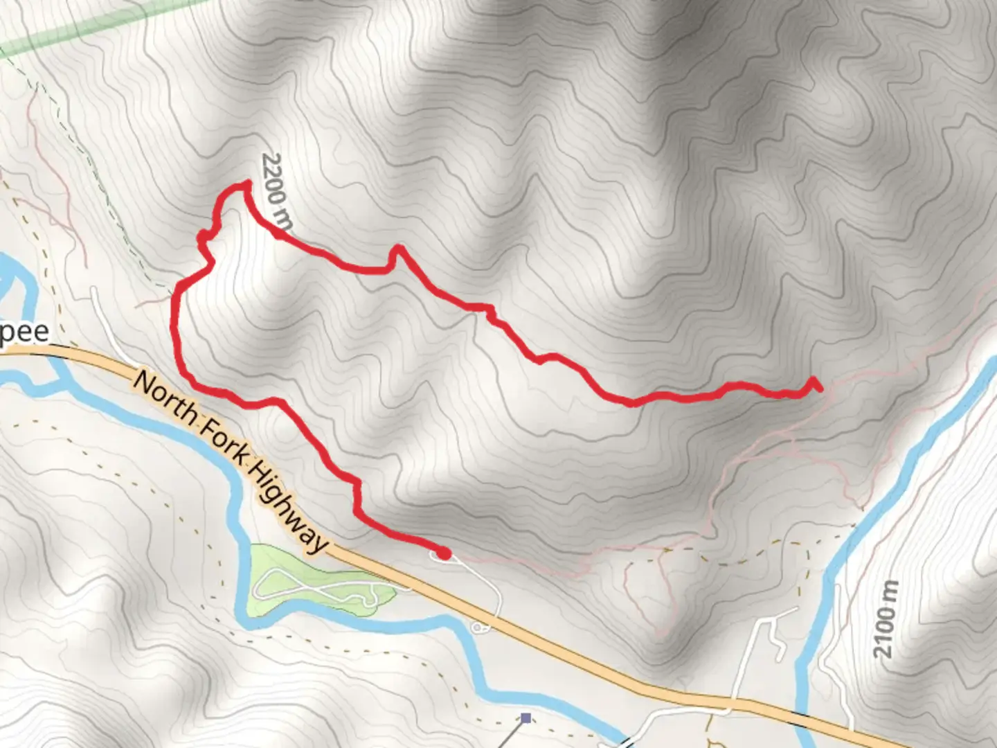 An image depicting the trail Pahaska - Sunlight Trail and its surrounding area.