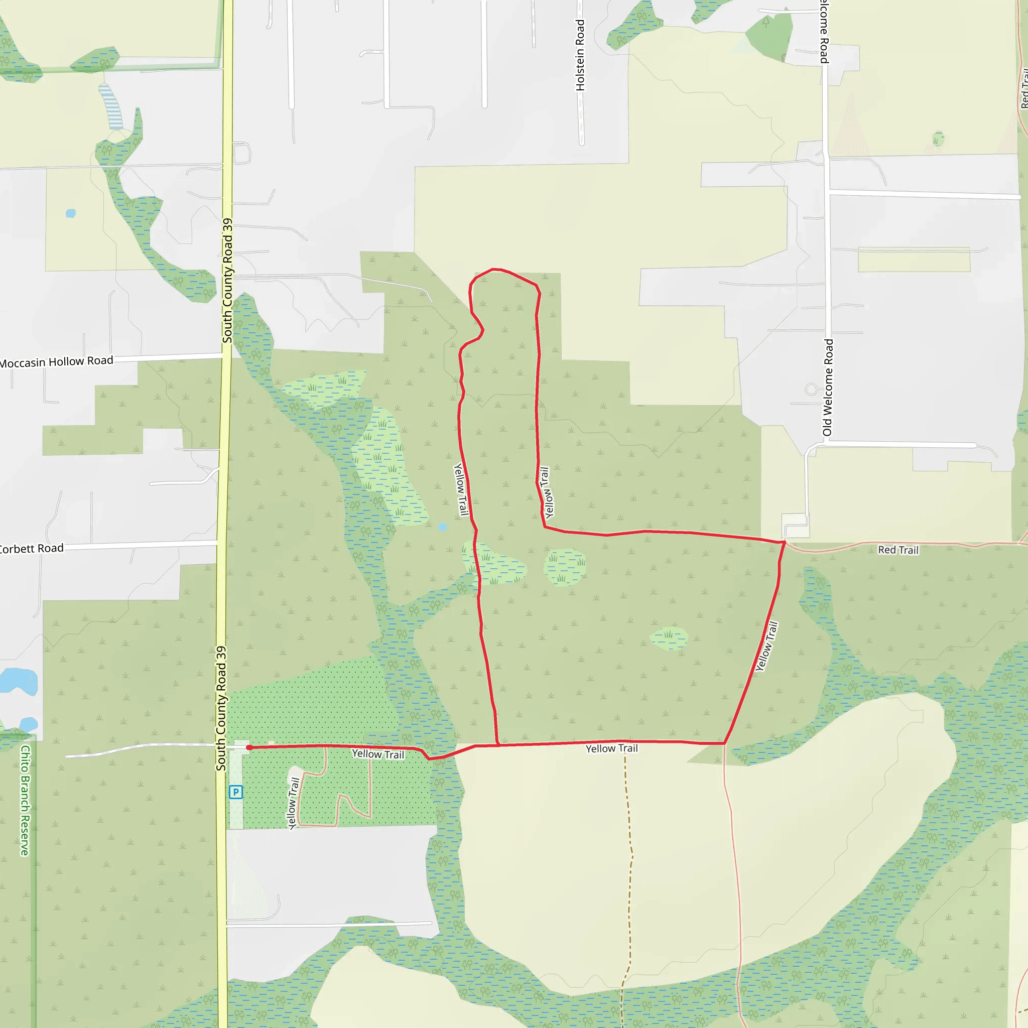 Yellow Loop Trail mobile static map