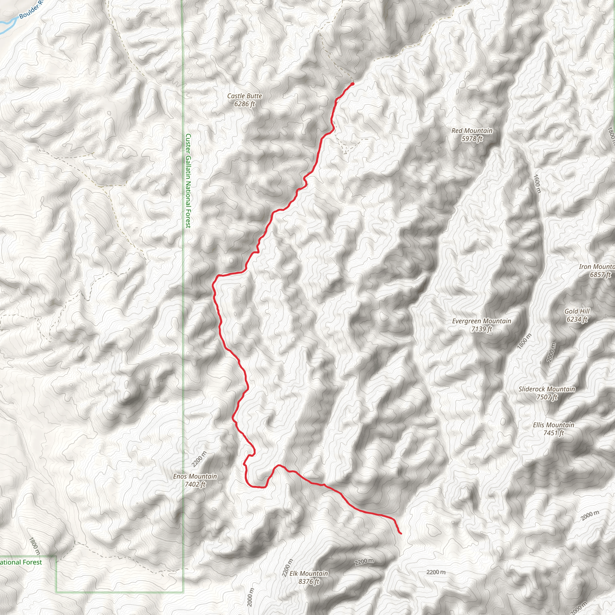 West Fork Upper Deer Creek Trail mobile static map