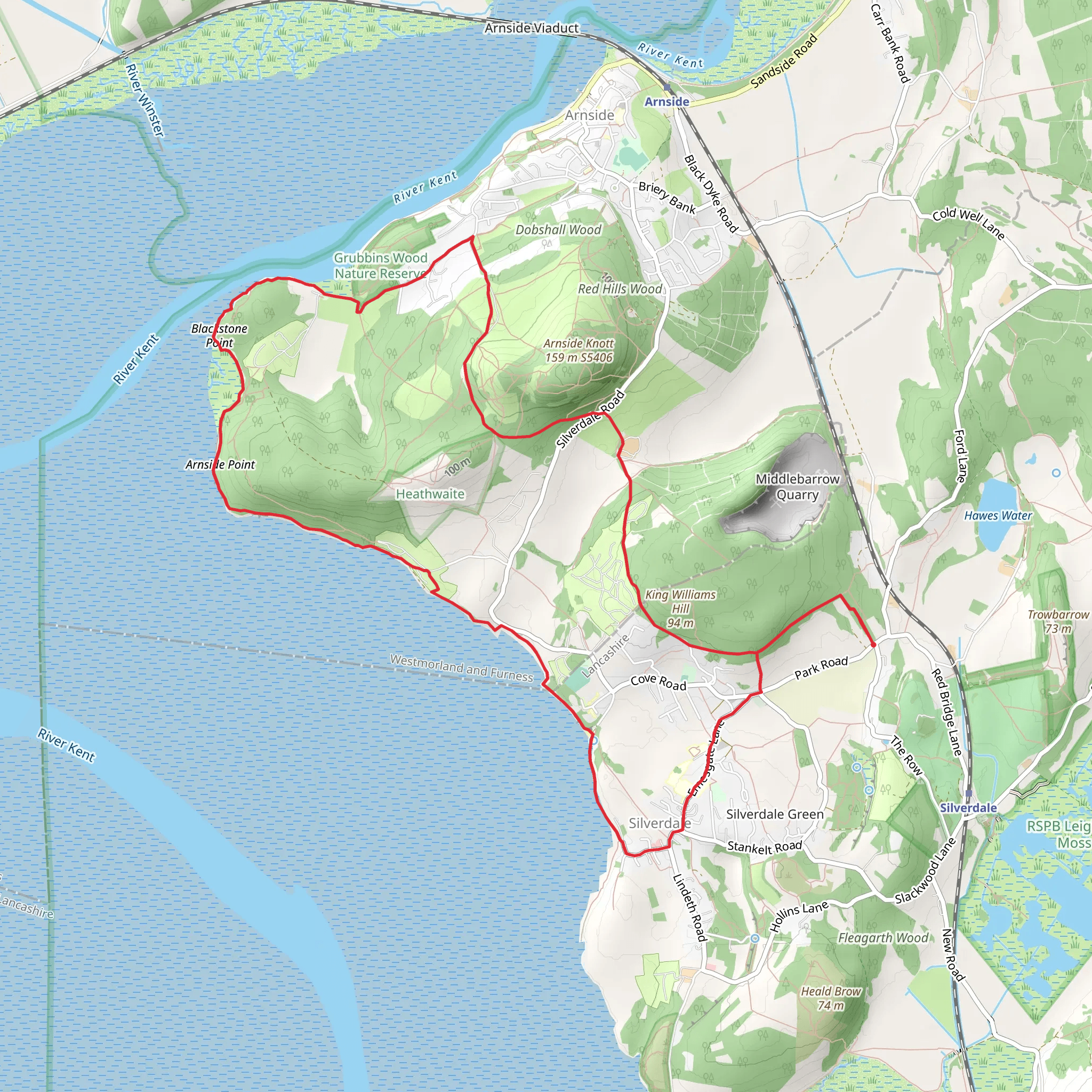 Silverdale and Arnside mobile static map