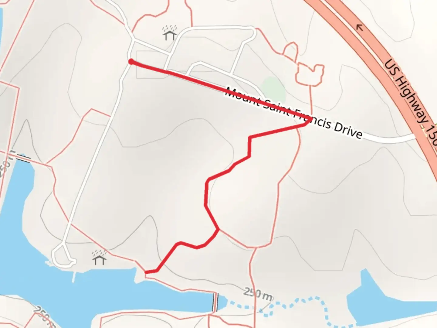 An image depicting the trail Mount Saint Francis Drive and its surrounding area.
