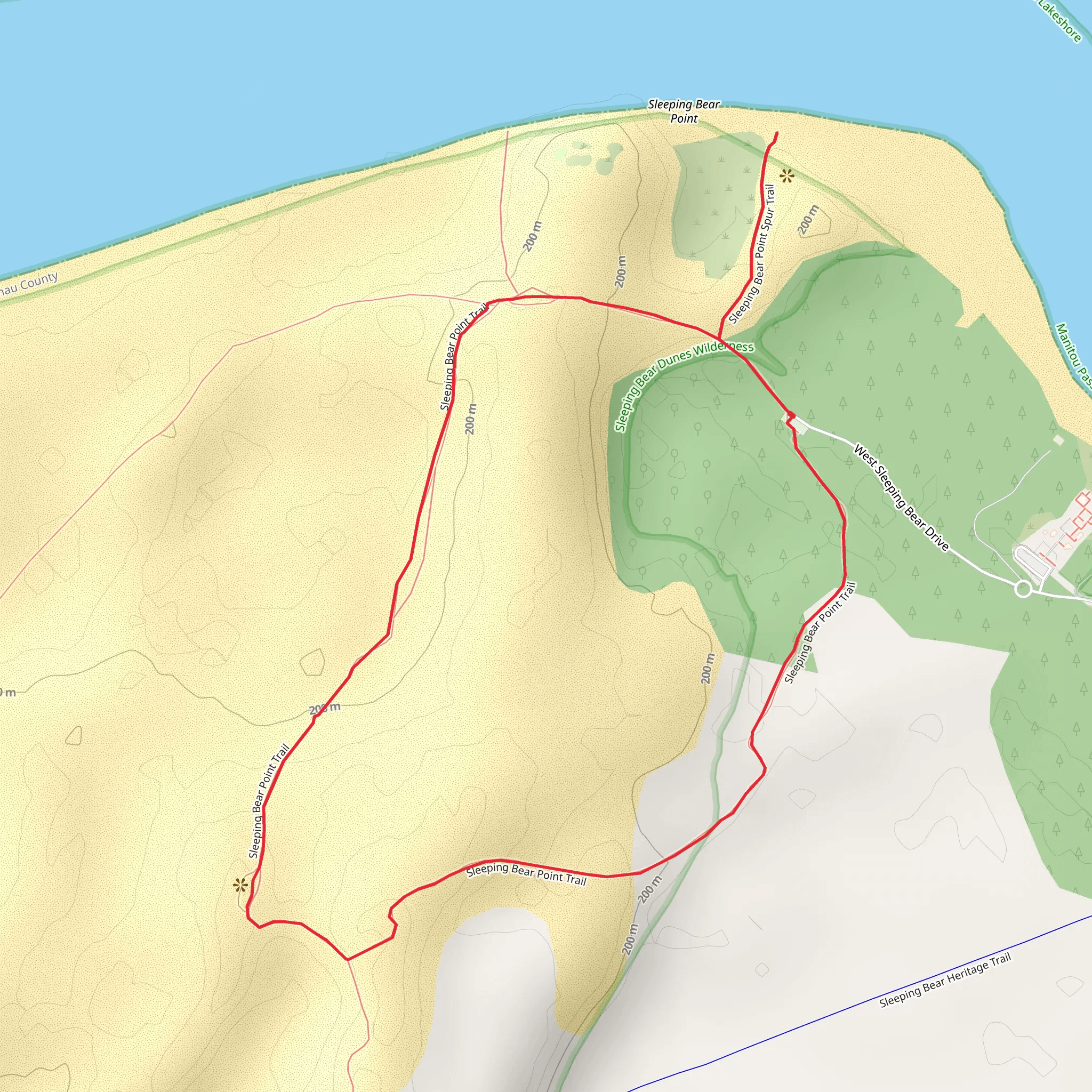 Sleeping Bear Point Loop Trail mobile static map