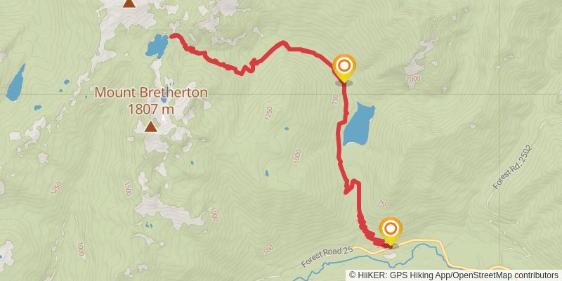 Upper Lena Lake Trail stage 2 Map
