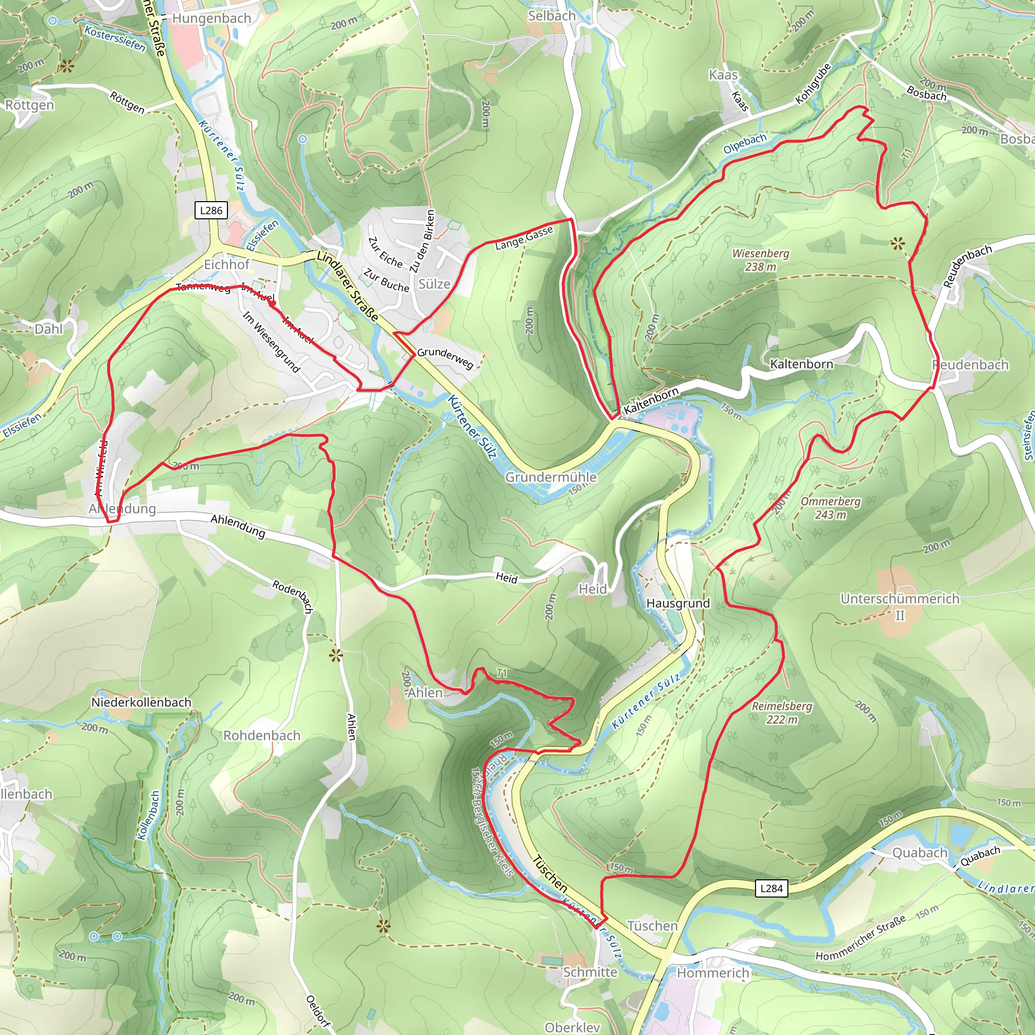 Rund um Kuerrten and Wanderparkplatz Biesfeld Rundweg mobile static map
