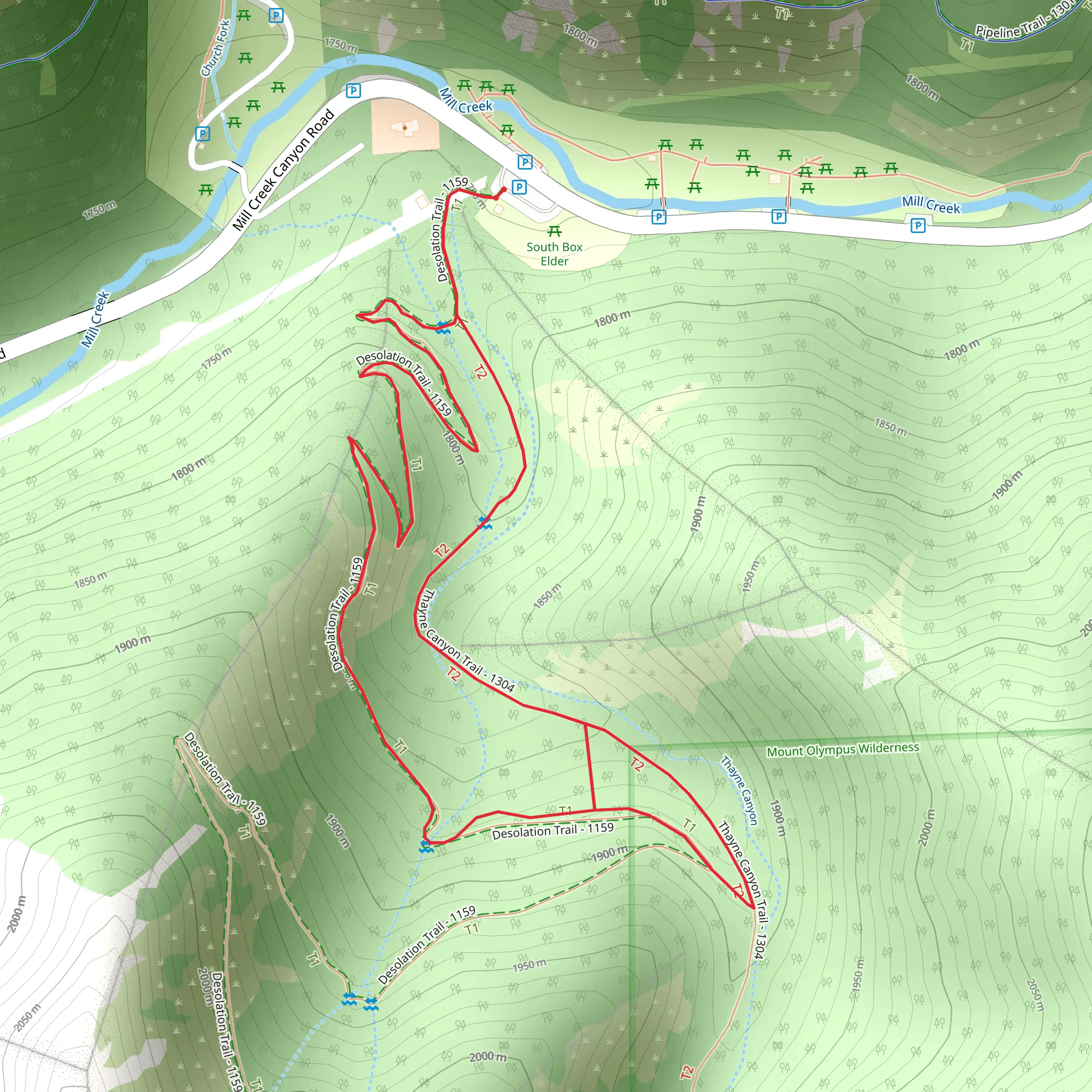 Desolation Trail and Thayne Canyon Trail mobile static map