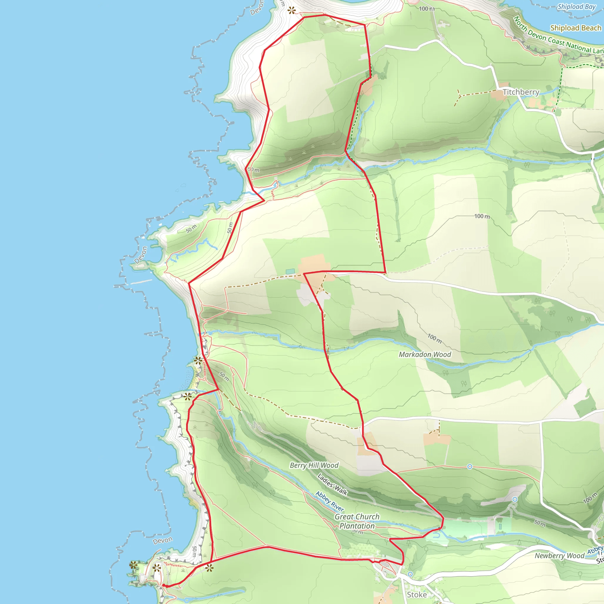 Hartland Walk mobile static map