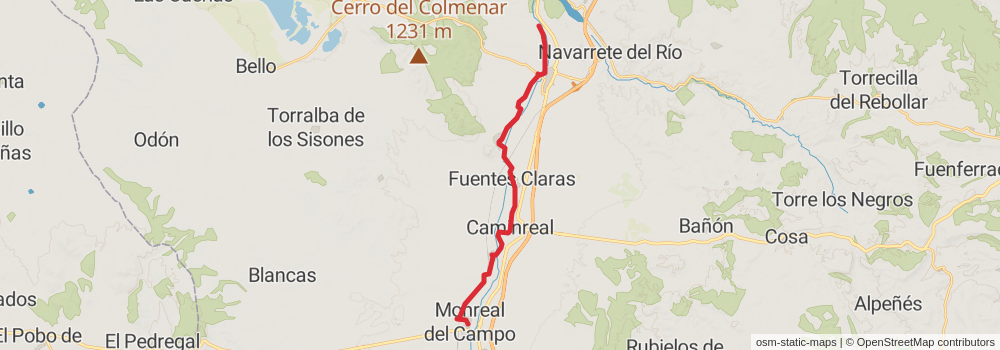 GR 160 Camino del Cid stage 8 Map
