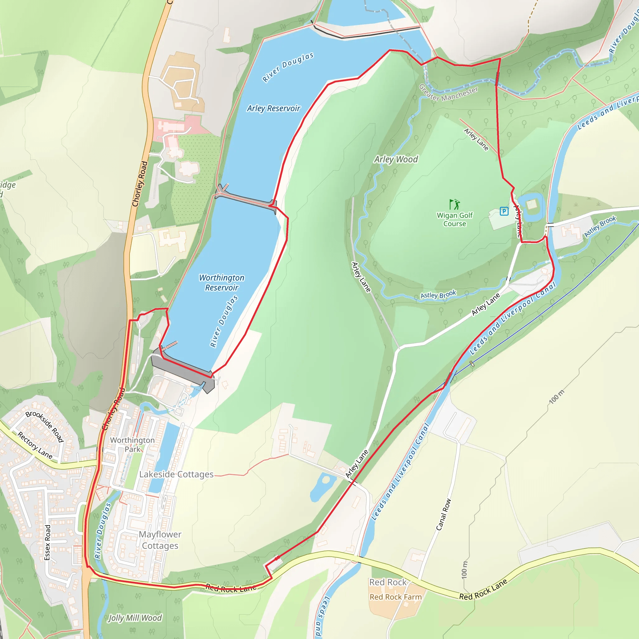Worthington and Arley Reservoir Walk mobile static map